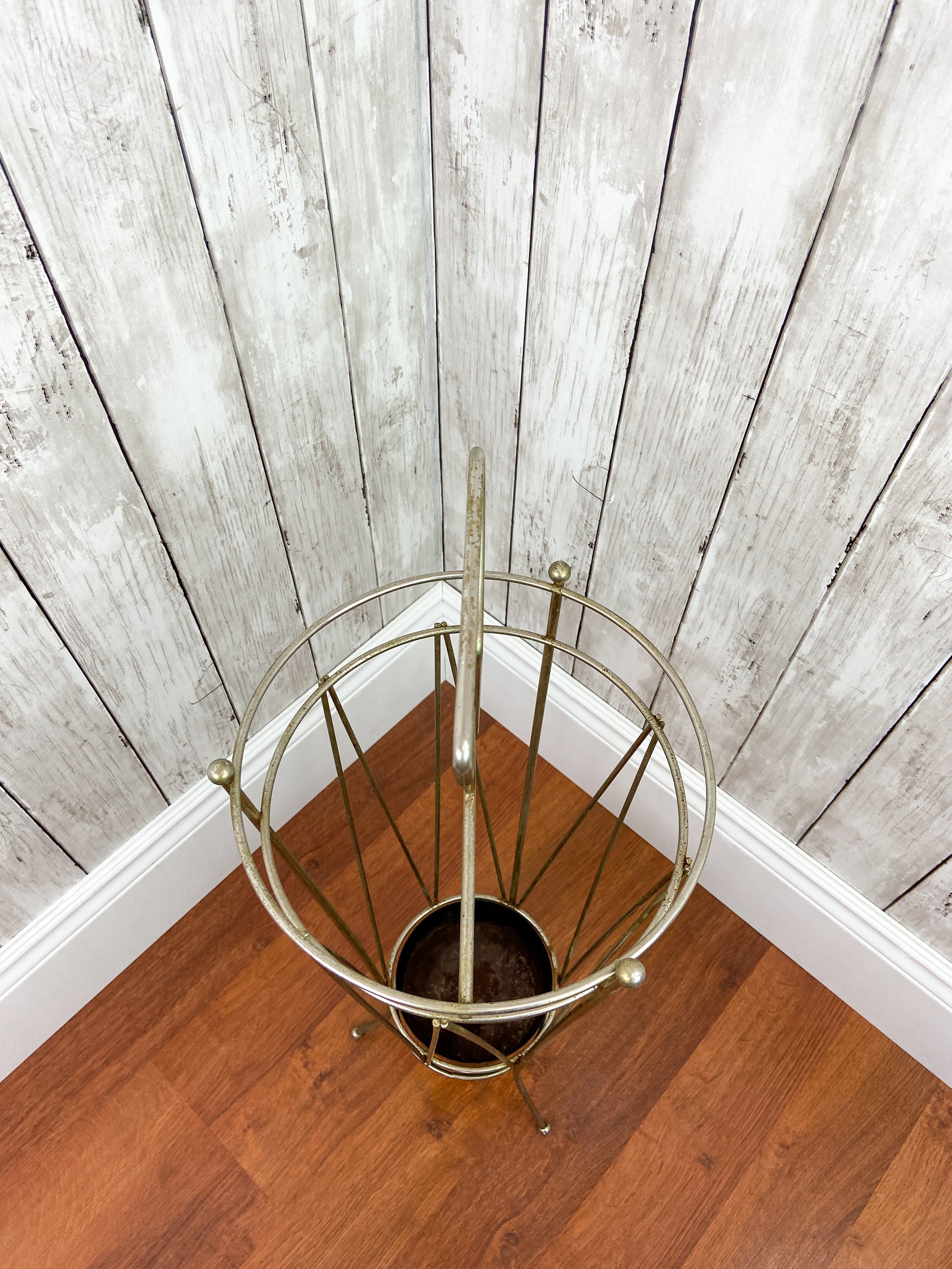 Vintage Umbrella Stand Mid Century Umbrella Stand Brass Umbrella Stand