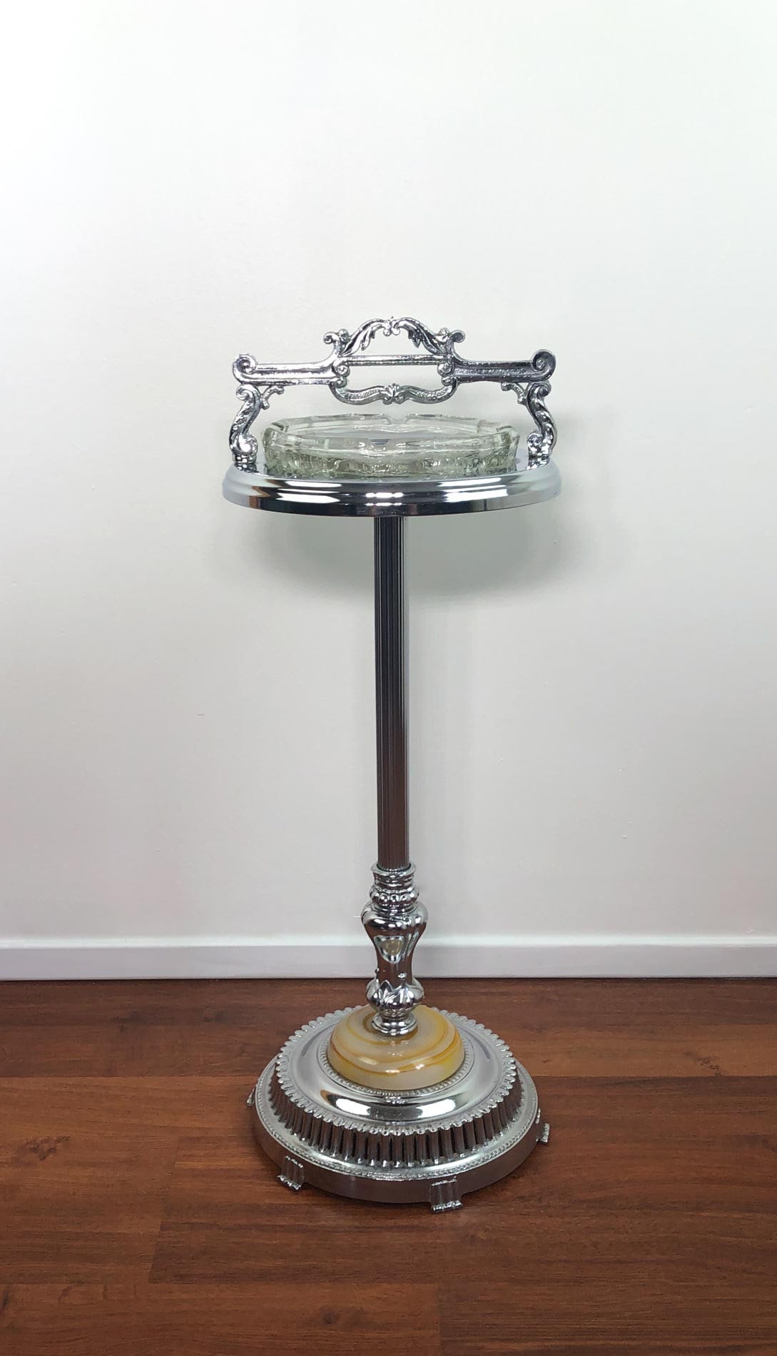 Vintage Standing Ashtray, Vintage Chrome Ashtray, Ashtray Stand, Chrome Standing Ashtray