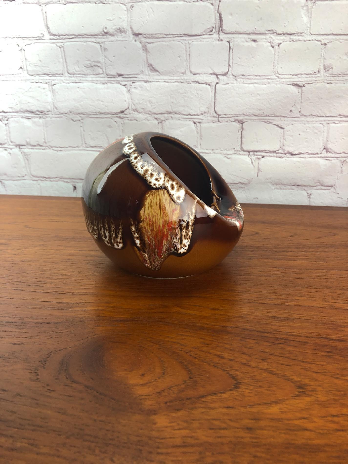 Space Age Ashtray, Sphere Ashtray, Chalvignac Art Pottery, Fat Lava
