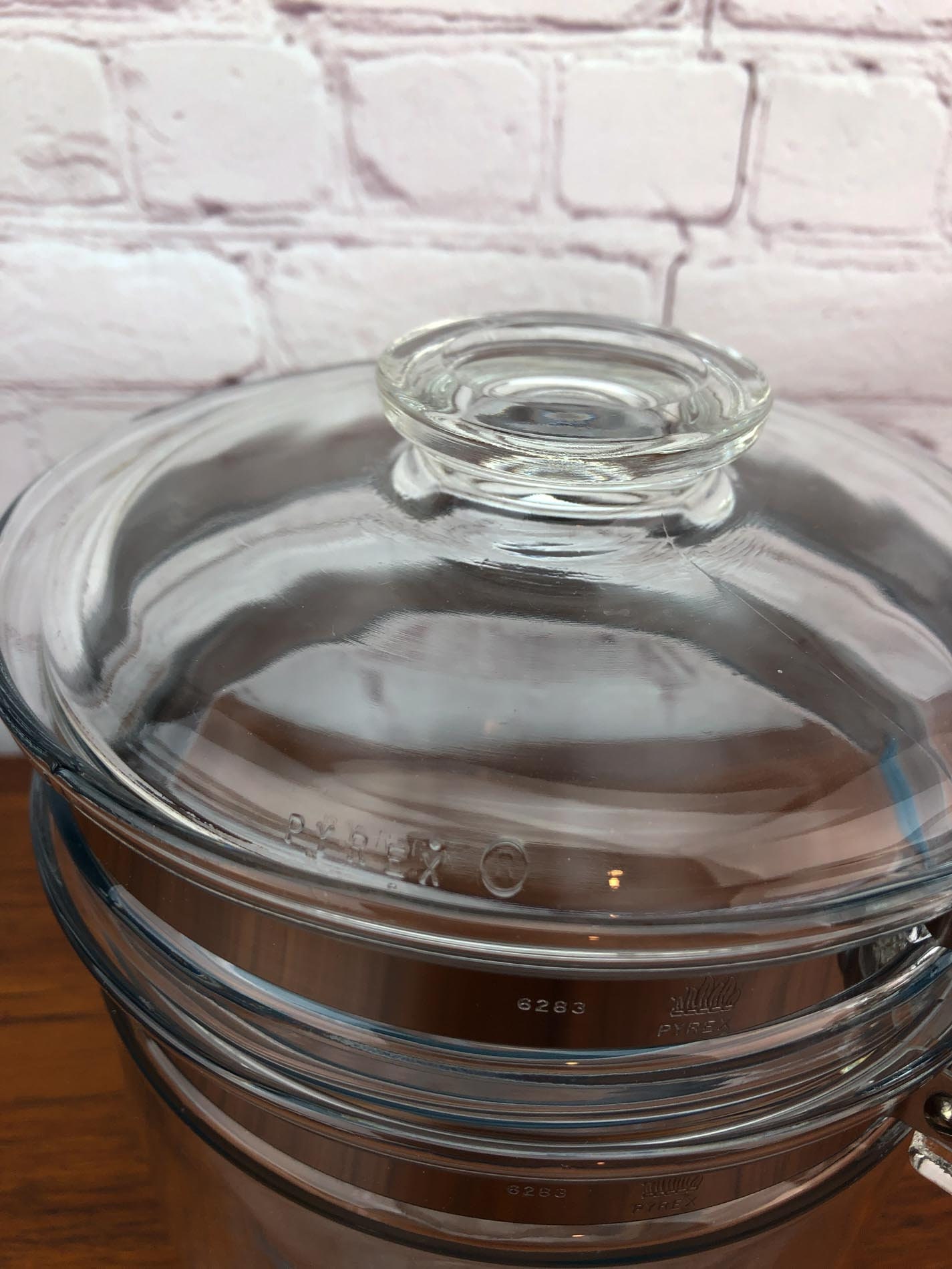 Pyrex Double Boiler, Flamware, Vintage Pyrex Glass, Glass Double Boiler