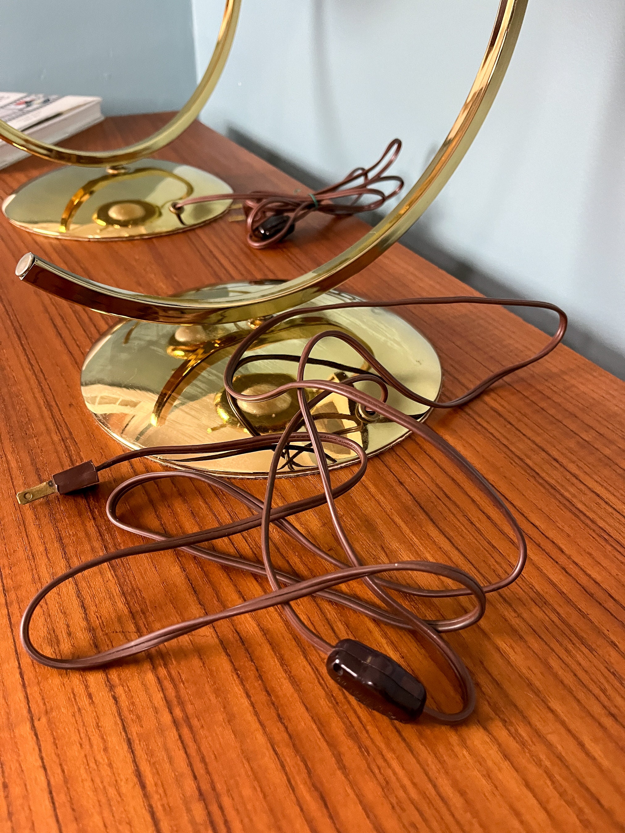 RESERVEDMid Century Gold Table Lamps Gold Sputnik Arc Table Lamps Gold