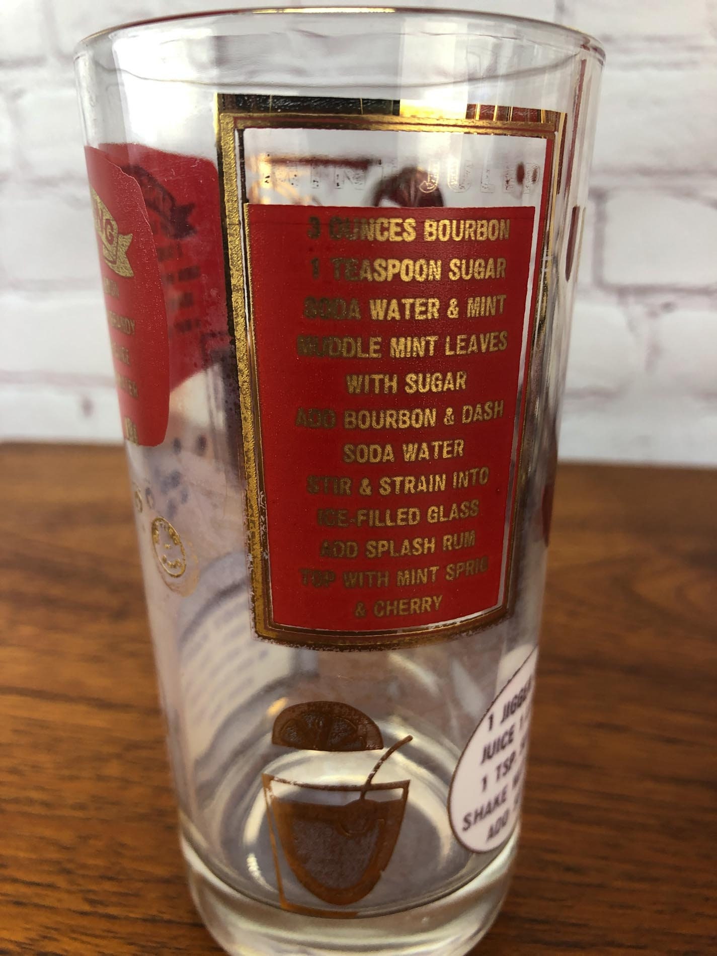 Mid Century Drink Caddy,Tom Collins, Mint Julep, Hiball, Bloody Mary