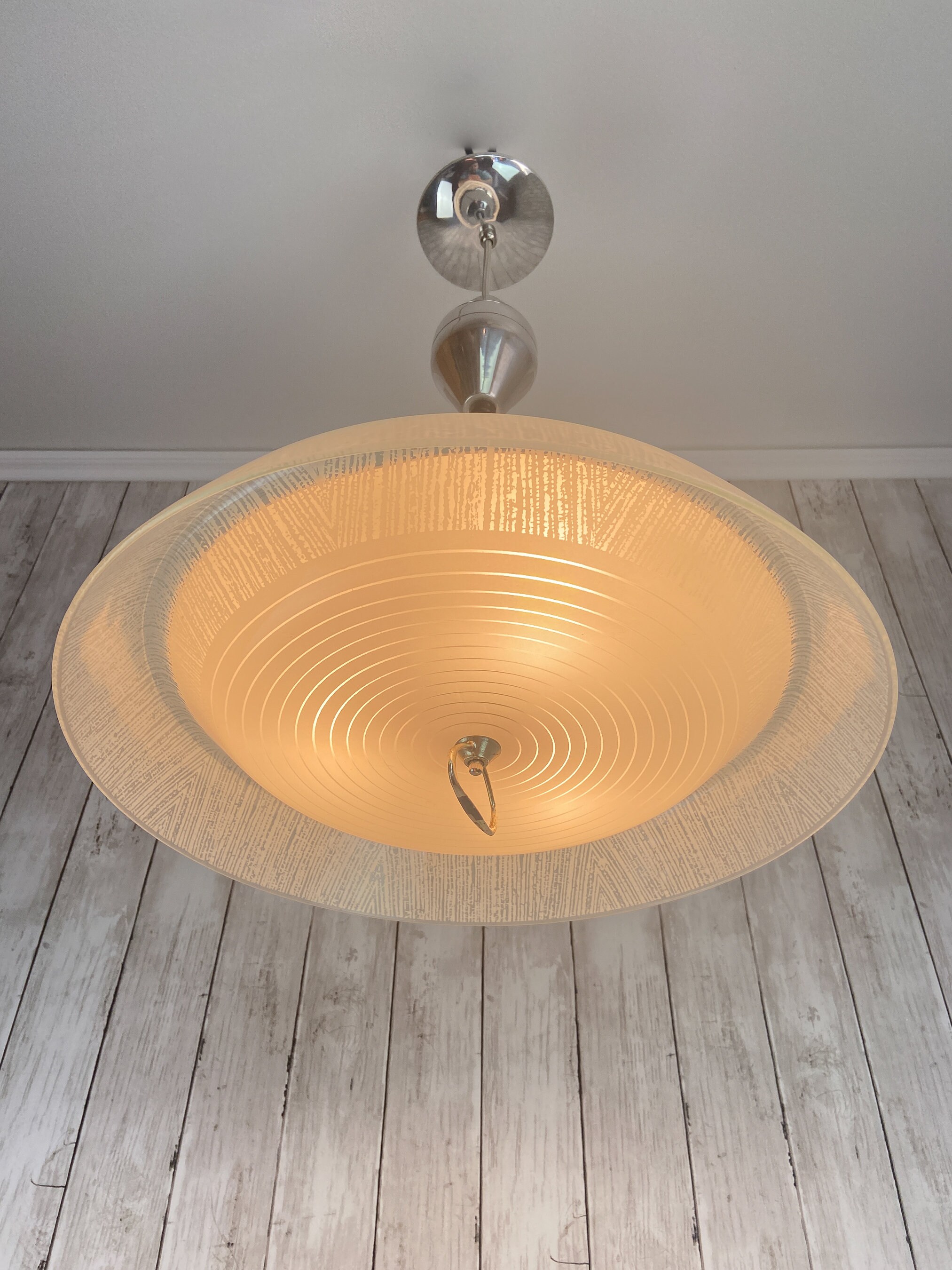 Pull Down Light Fixture Flying Saucer Ceiling Light Vintage Retractable