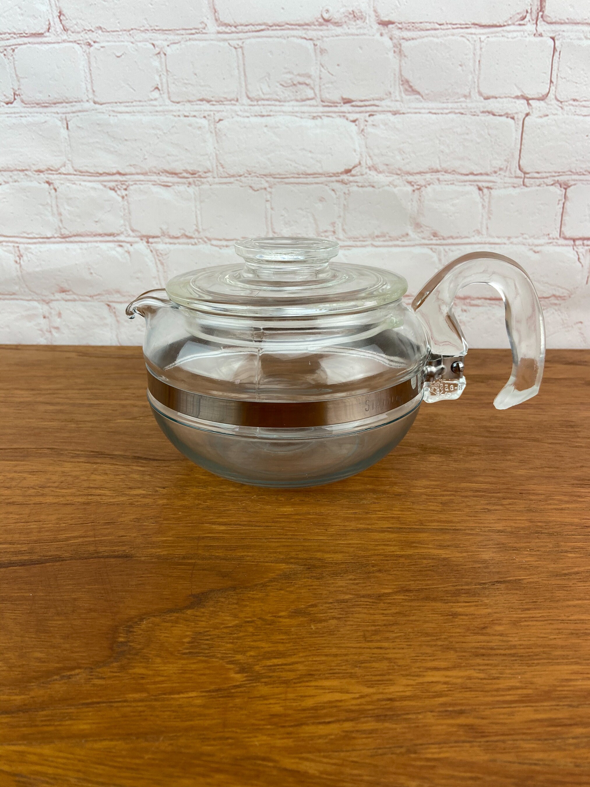 Pyrex Teapot, Clear Glass Flameware, Pyrex Flameware 8446 B 6 Cup