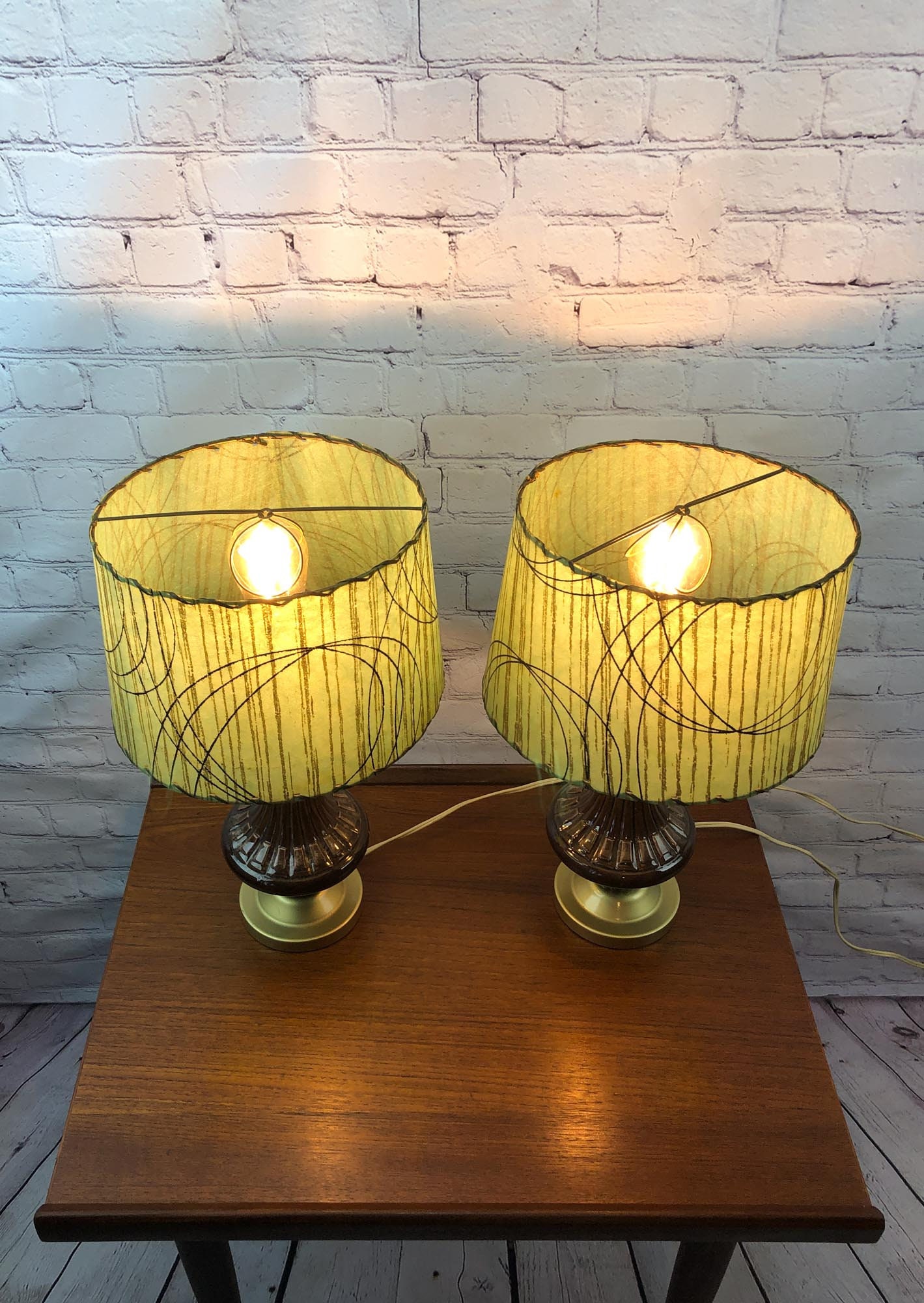 Mid Century Bedside Lamps (PRICE is for PAIR), Ceramic Table Lamps