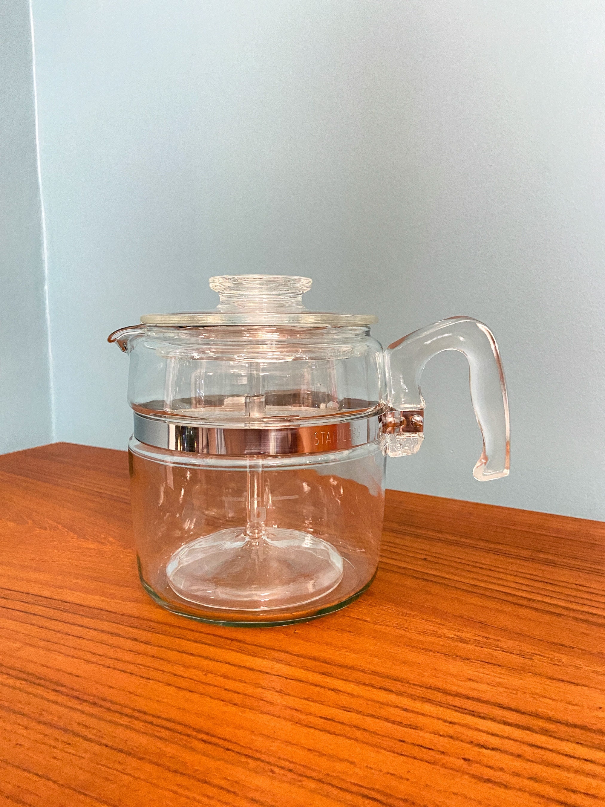 Pyrex 6 Cup Percolator Clear Glass Percolator 7756B Pyrex Flameware