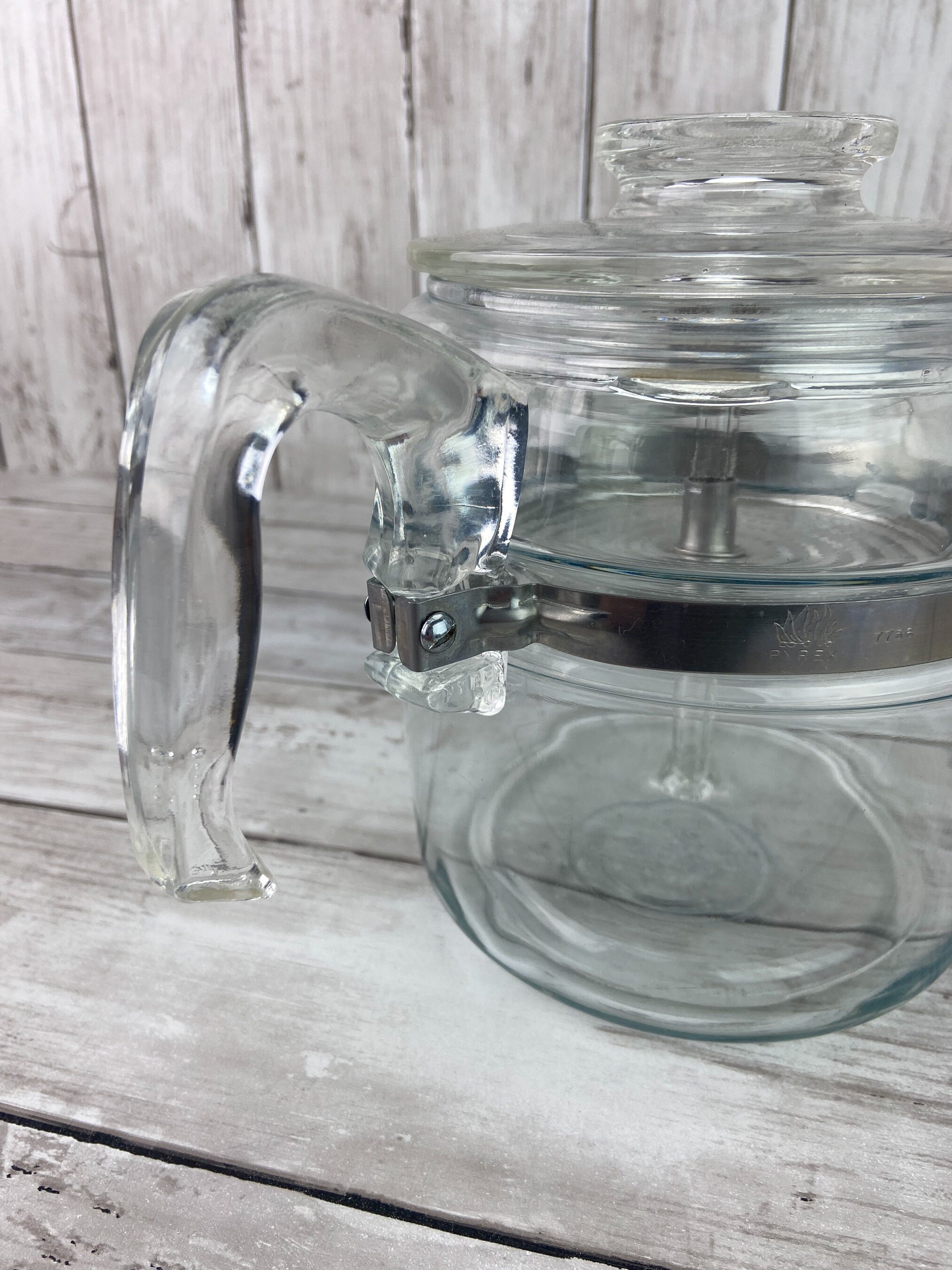 Pyrex 6 Cup Percolator Clear Glass Percolator 7756B Pyrex Flameware Percolator Coffee Percolator