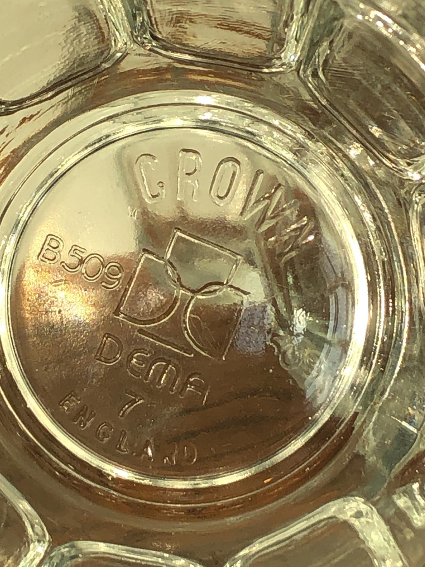 Vintage Crown Dema B509 Dimple Pint Glasses (6), Thumbprint Pint Glass