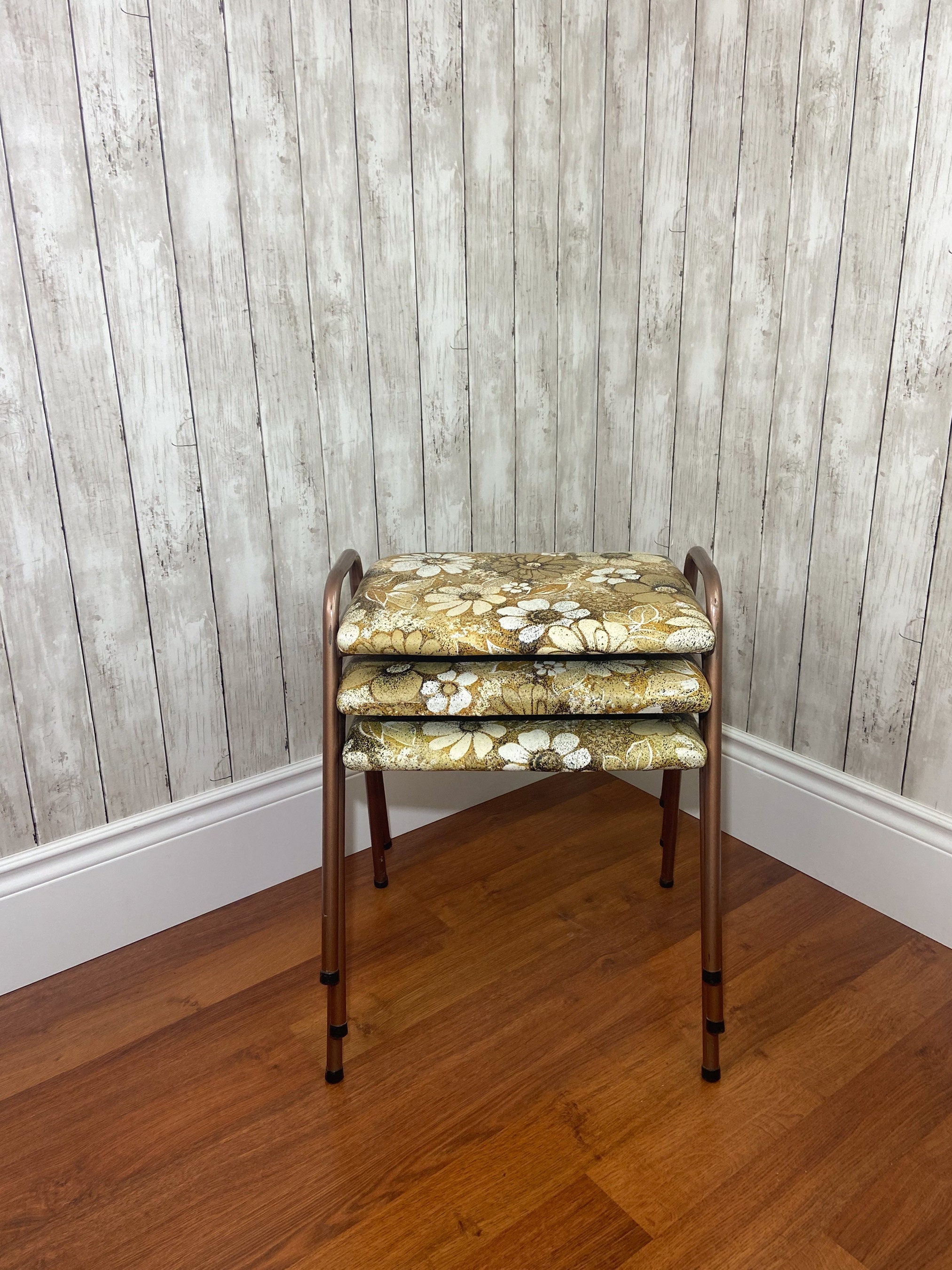 Mid Century Stools MCM Metal Stools Daisy Metal Stools Vinyl Stools