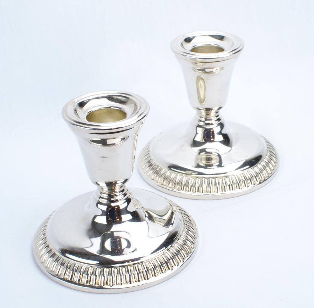 Birks Regency Plate Silver Plated Candlesticks