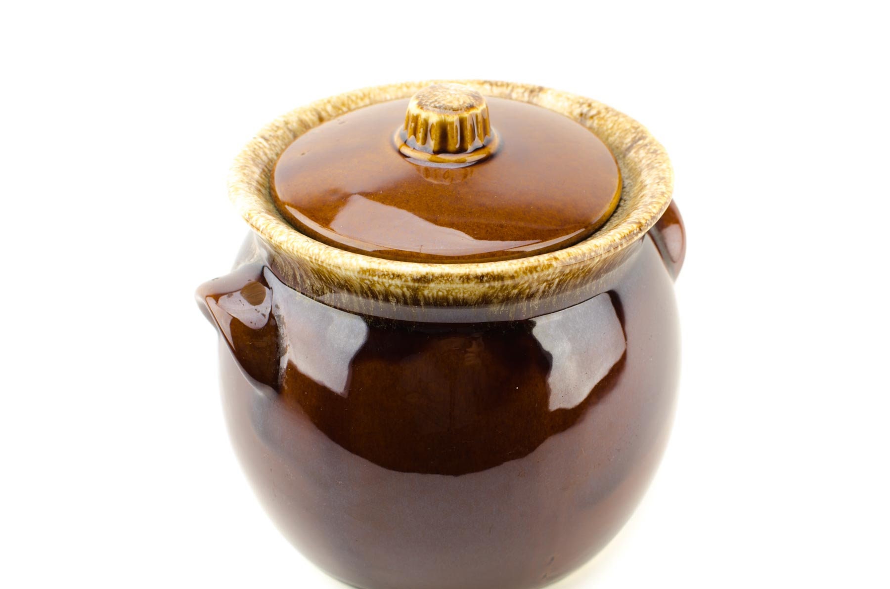 Hull Pottery Brown Drip Bean Pot with Original JC Penney Price Tag