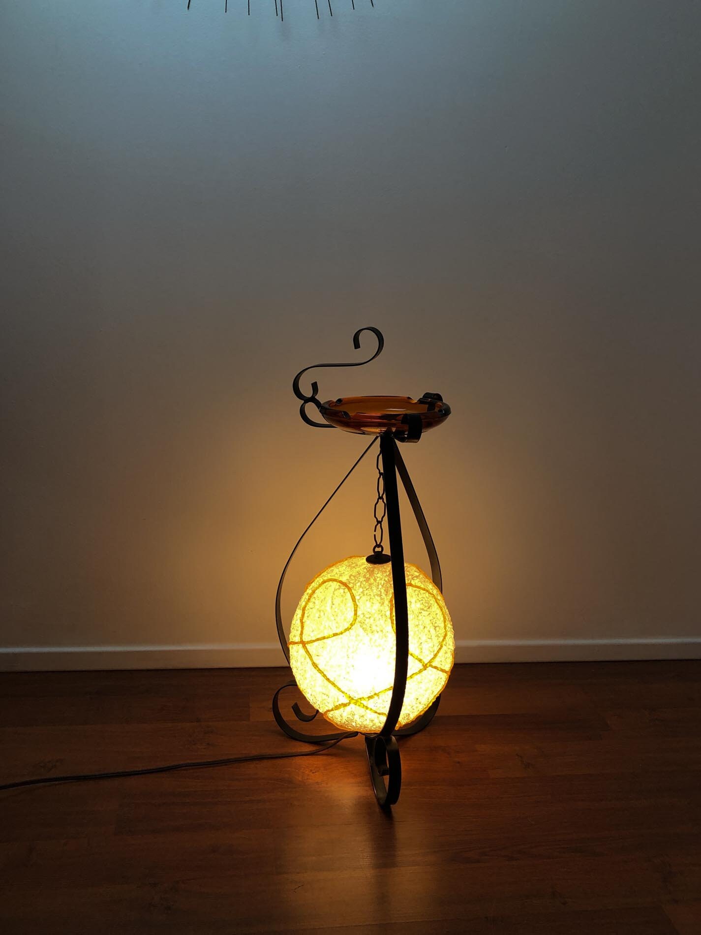 Vintage Standing Ashtray, Lucite Lamp Ashtray, Boho Ashtray Stand Lamp