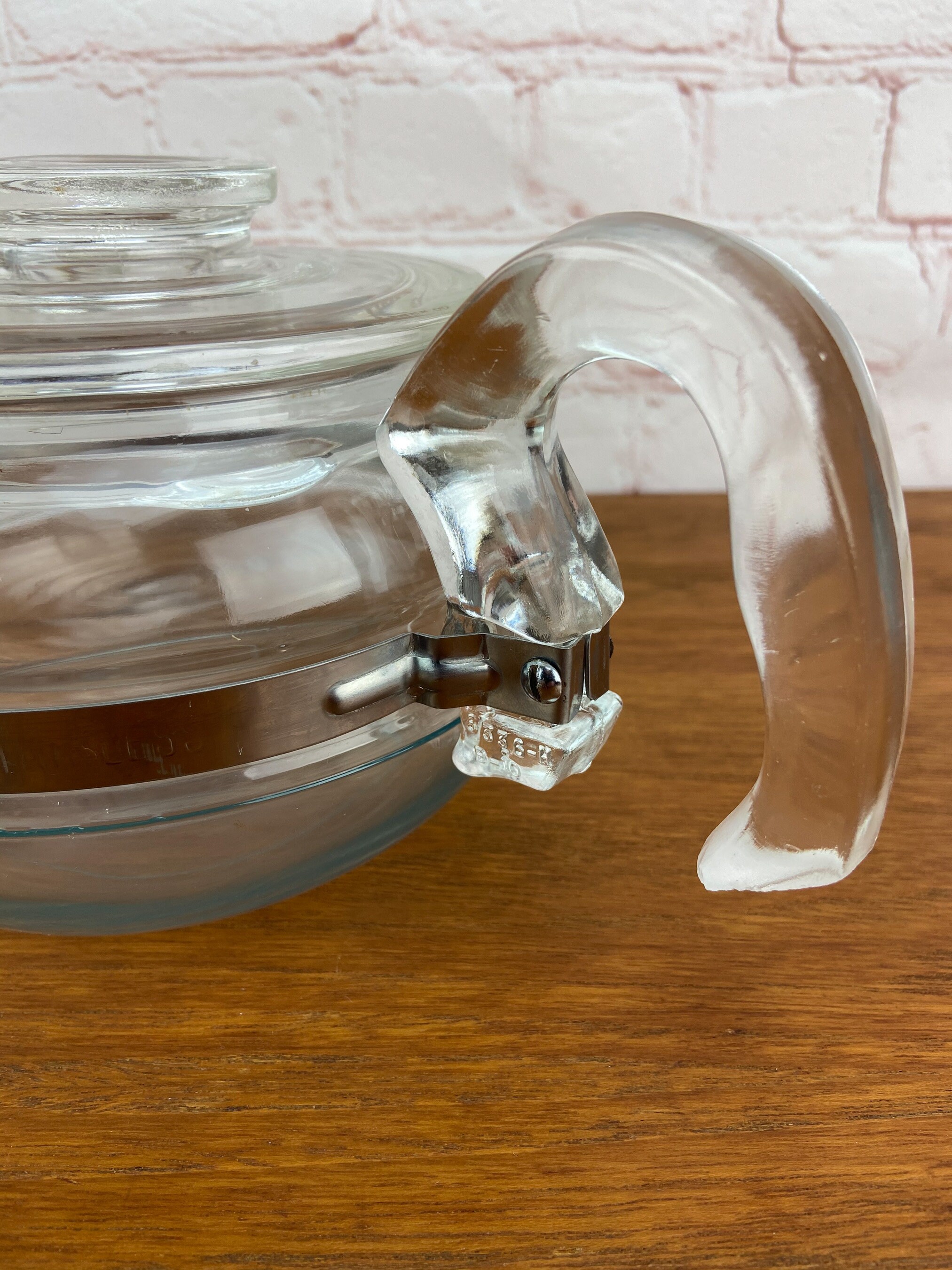 Pyrex Teapot, Clear Glass Flameware, Pyrex Flameware 8446 B 6 Cup