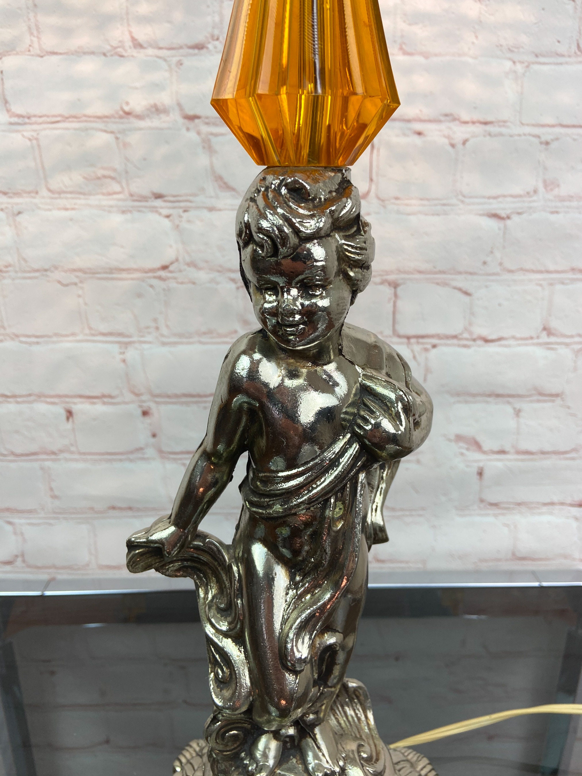 Cherub Table Lamp, Hollywood Regency Table Lamp, Vintage Cherub Lamp