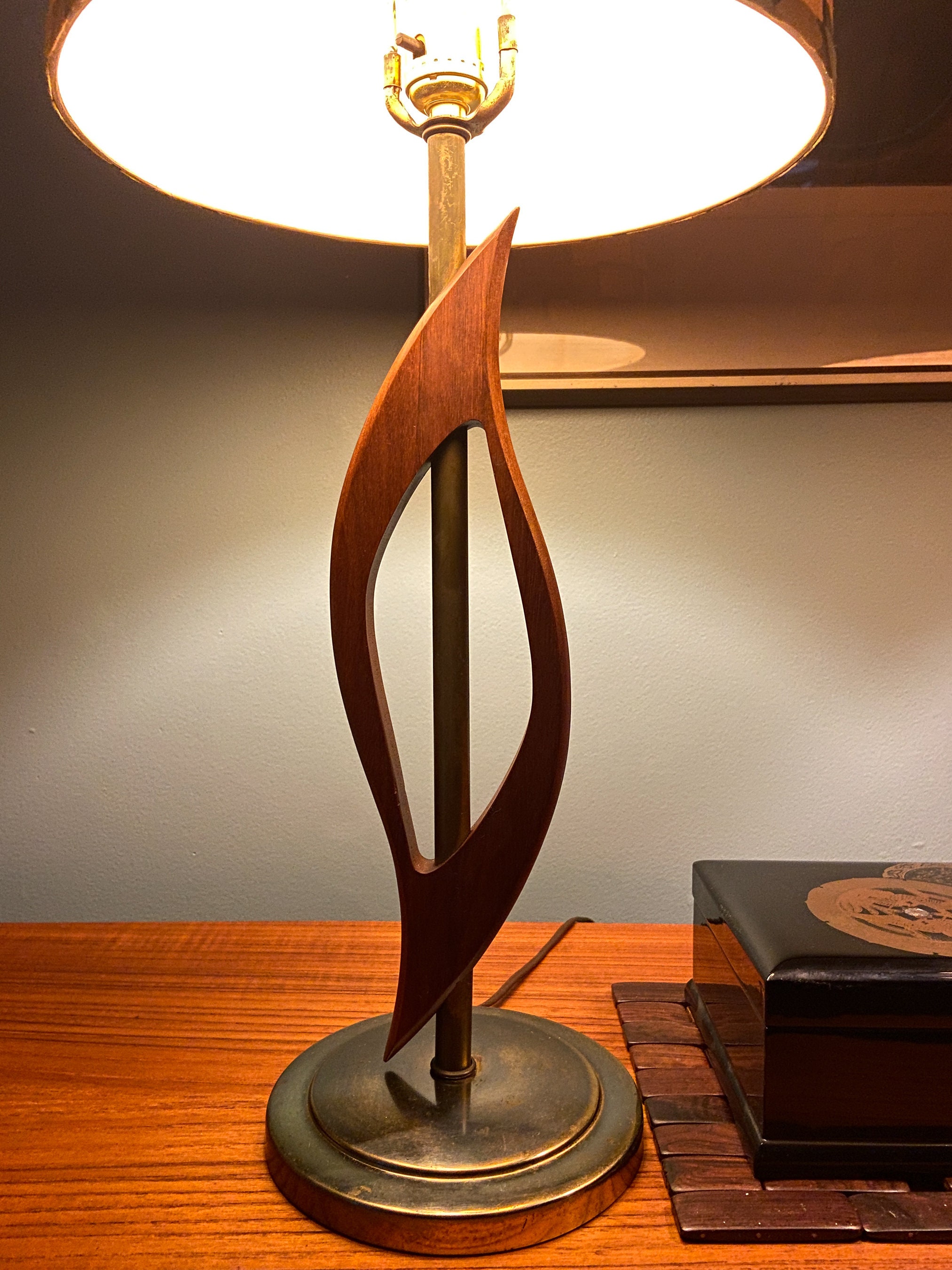 Walnut Table Lamps Sculptural Table Lamps Mid Century Modern Walnut
