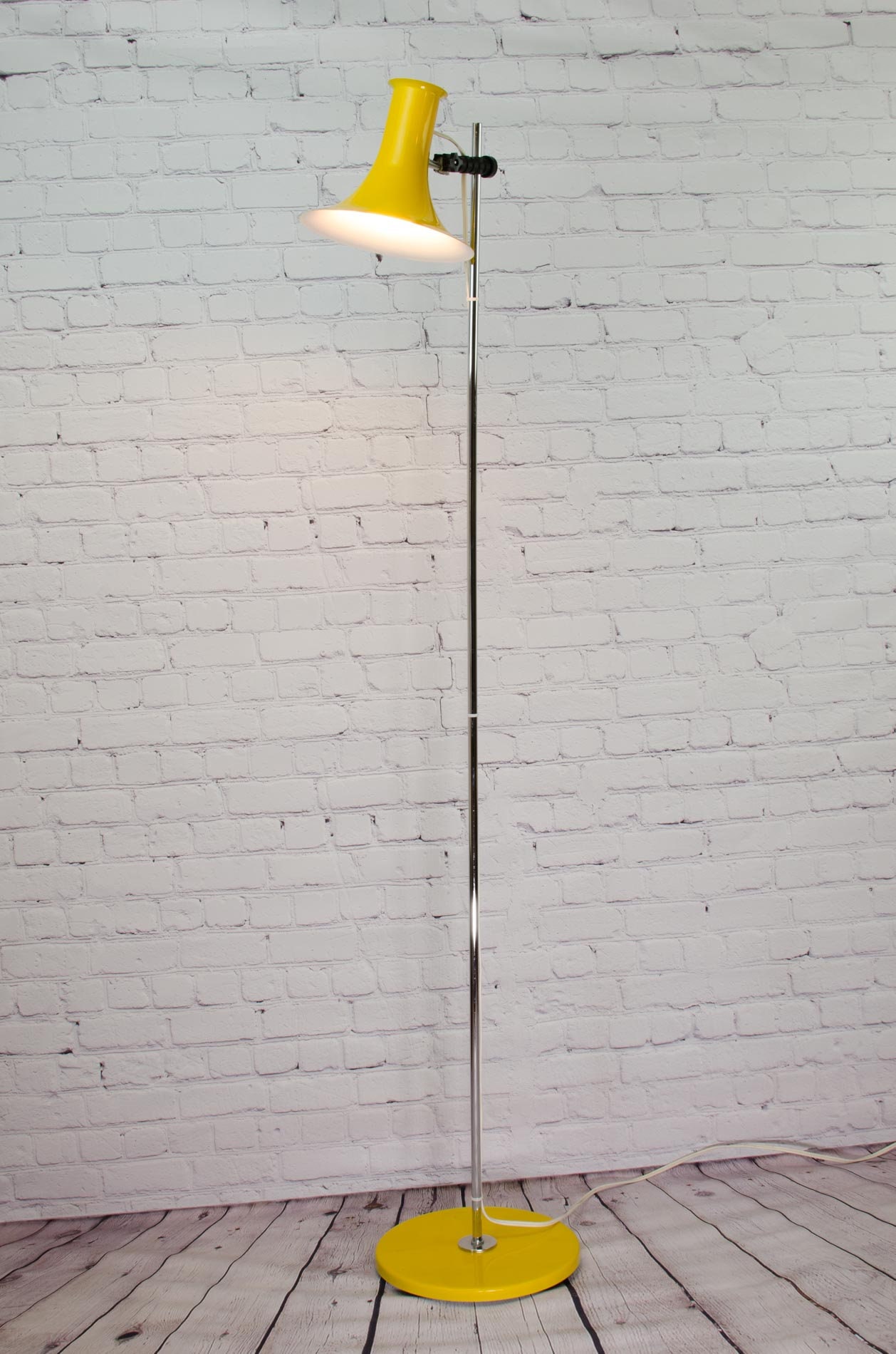 Lyskaer Floor Lamp, Mid Century Floor Lamp, Danish Floor Lamp, Yellow