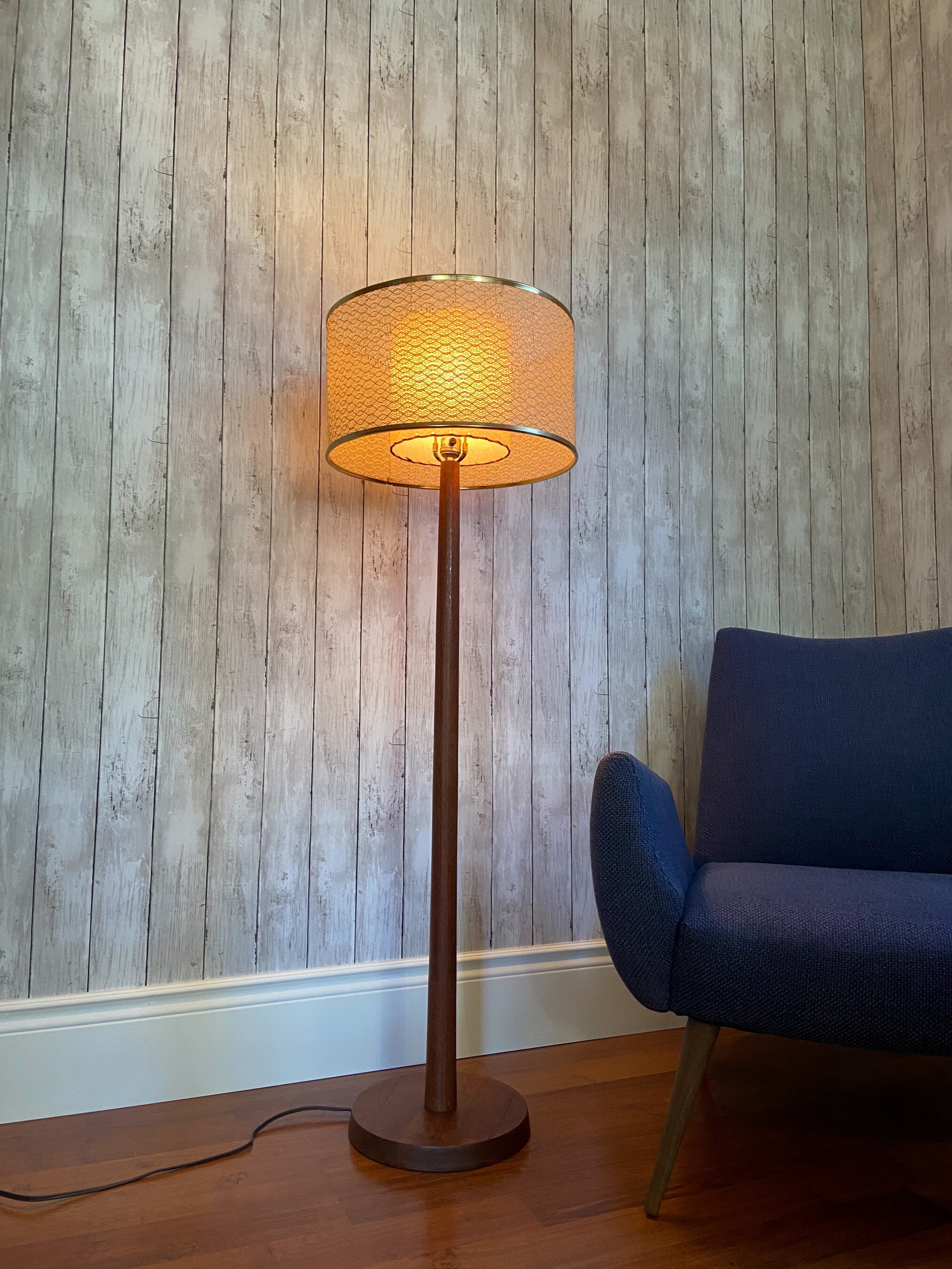 Teak Floor Lamp, Mid Century Teak Floor Lamp, Danish Floor Lamp, MCM