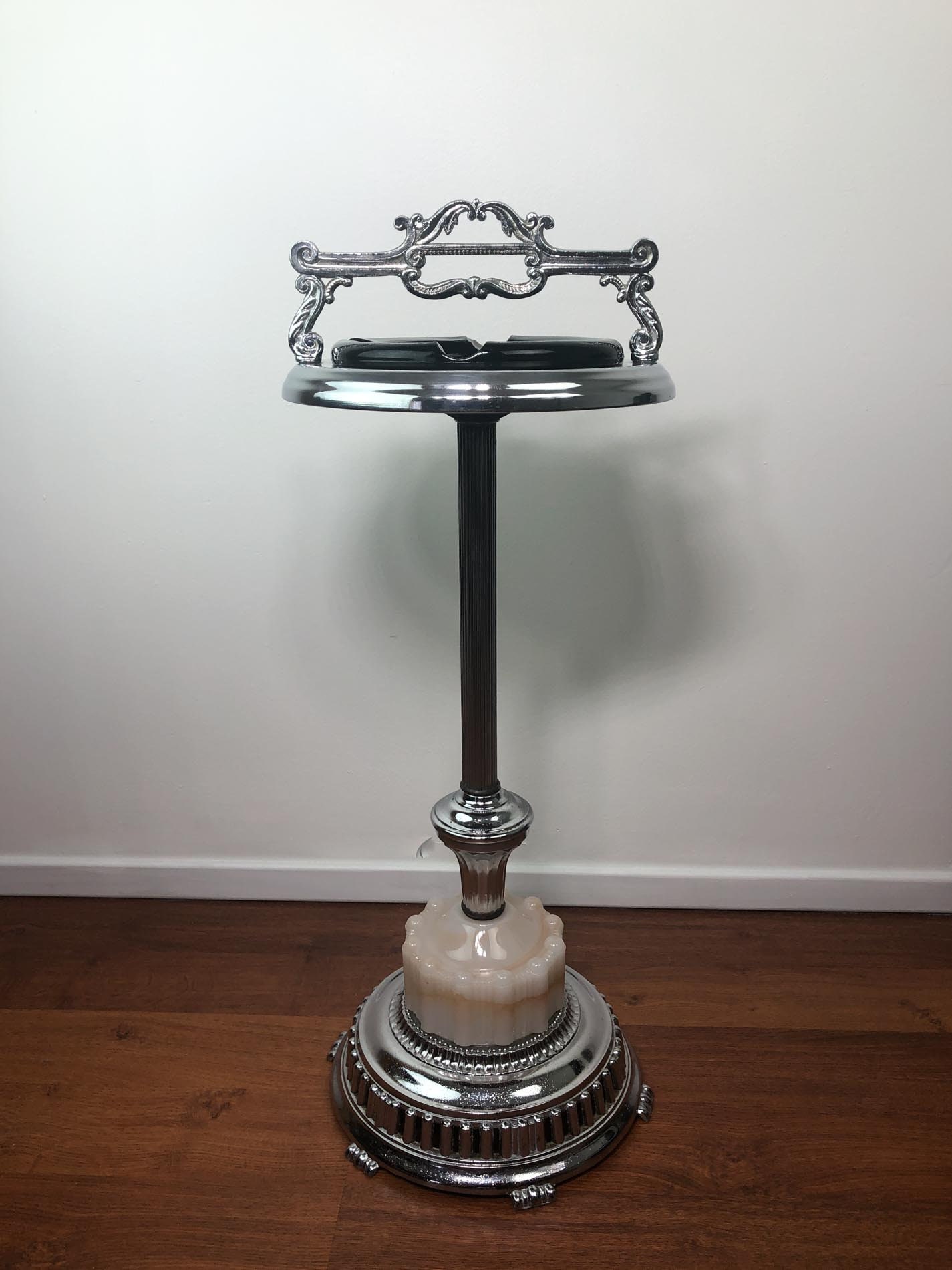 Vintage Standing Ashtray, Vintage Chrome Ashtray, Ashtray Stand, Chrome