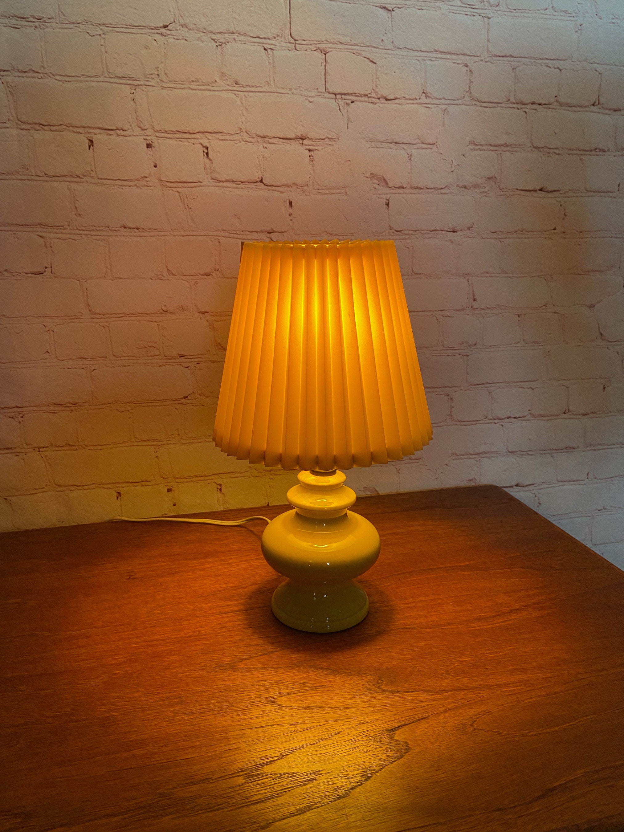 Yellow Table Lamp, Yellow Ceramic Table Lamp, Small Ceramic Table Lamp