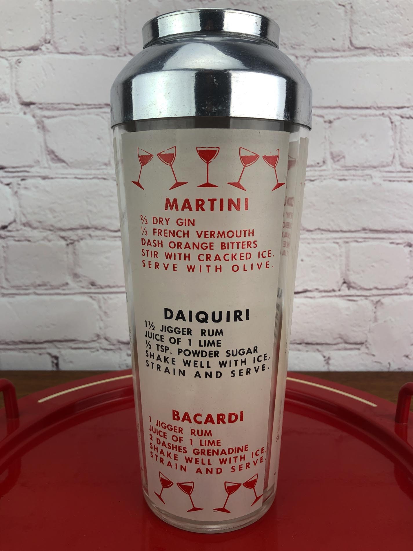 Vintage Cocktail Shaker, Recipe Cocktail Shaker, Vintage Cocktail