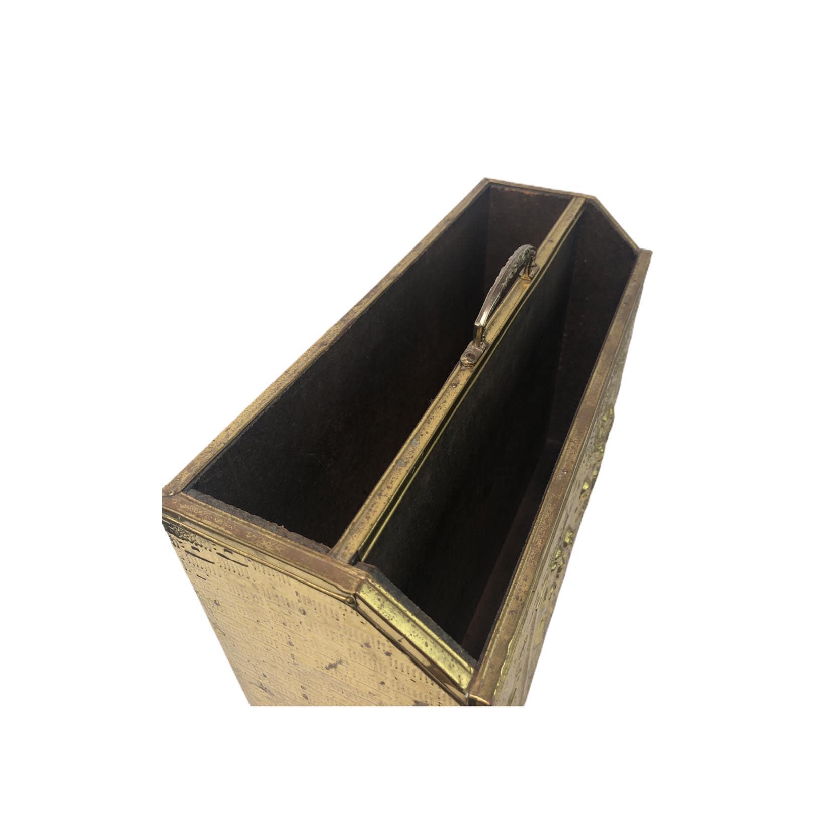 Lombard Brass Embossed Magazine Rack Brass Magazine Rack, Brass