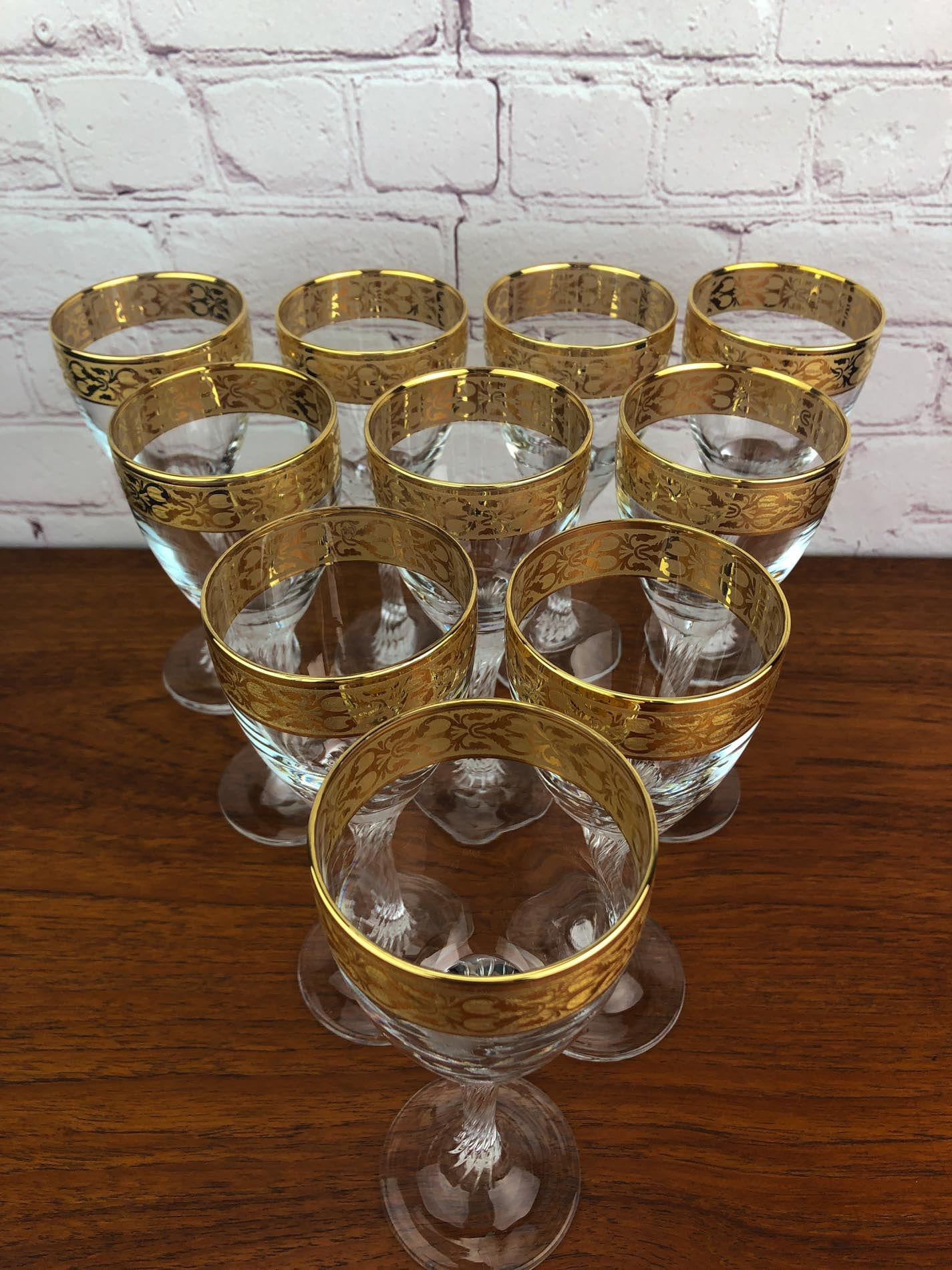 Gold Rimmed Wine/Champagne Flutes 10 Wedding Glasses Gold Etsy