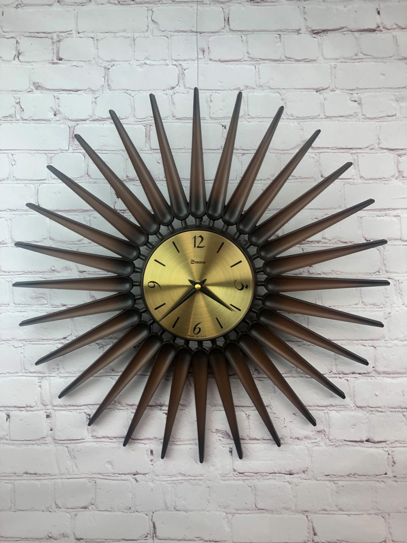 Starburst Wall Clock, Starburst Clock, Syroco Starburst Clock