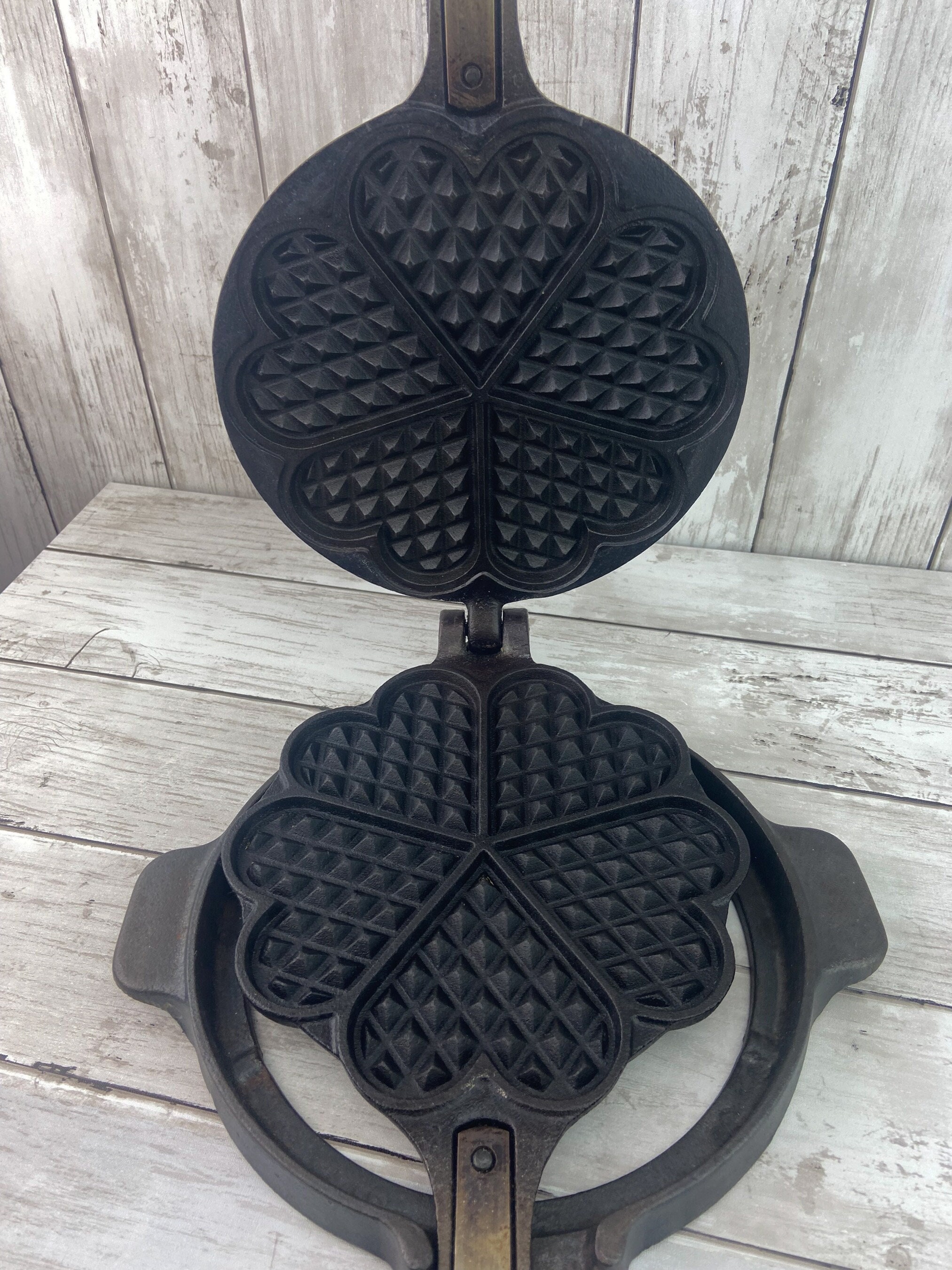 Vintage Jotul Heart Shape Waffle Maker, Norwegian Waffle Iron, Cast