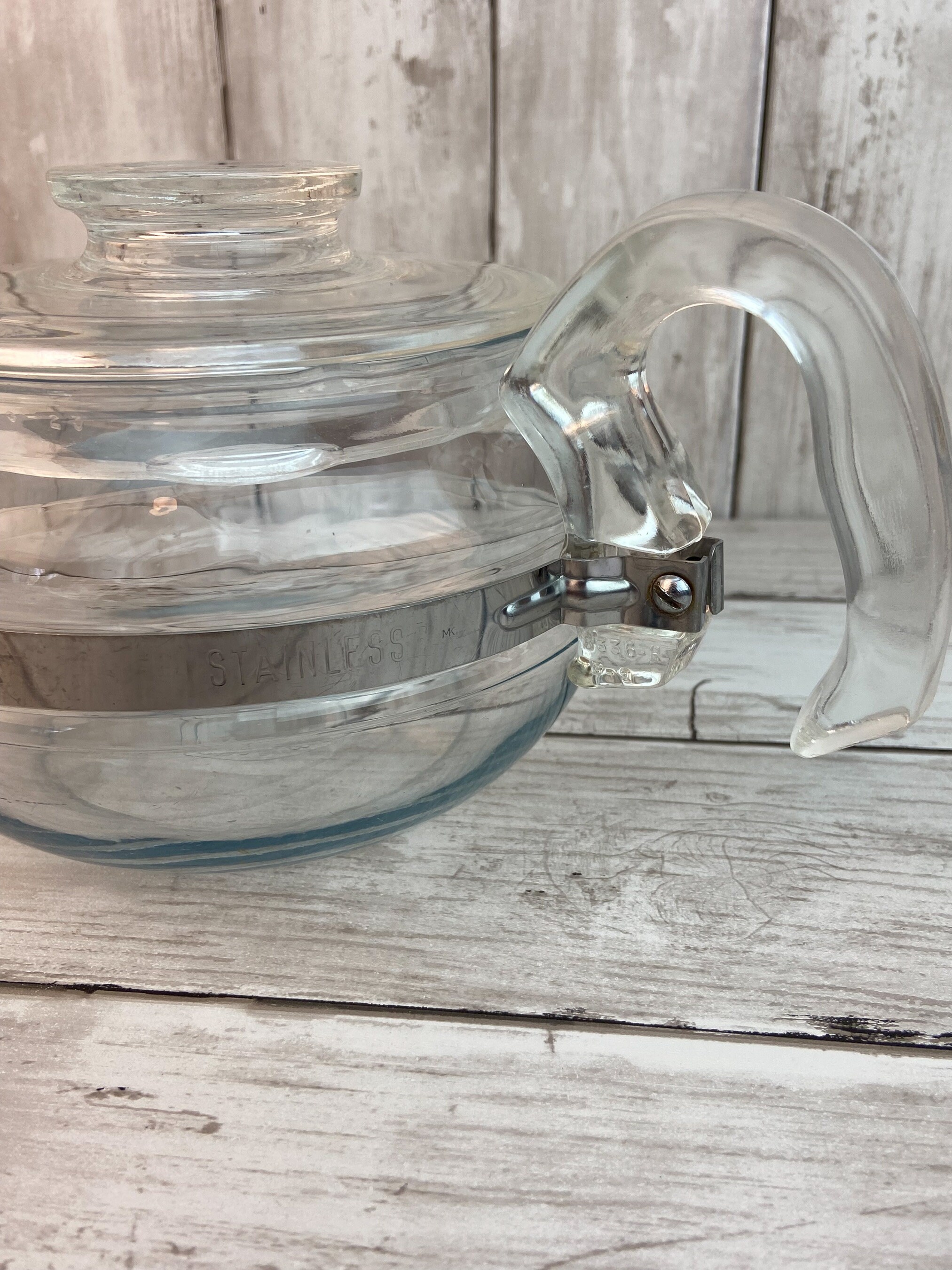 Pyrex Teapot Clear Glass Flameware Pyrex Flameware 8446 B