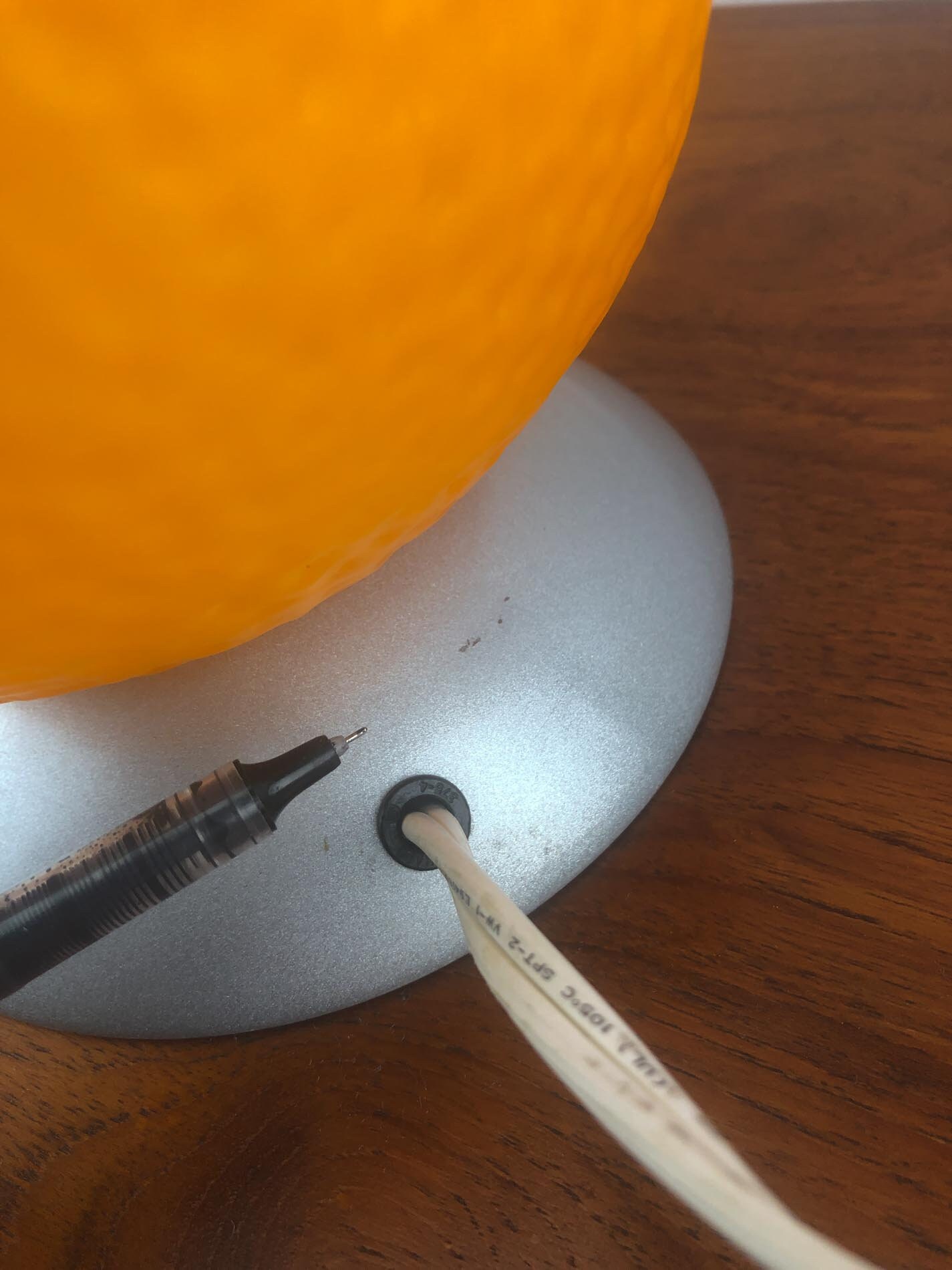 Ikea Orange Lamp, Ikea Orange Fruit Lamp, Glass Orange Lamp, Vintage