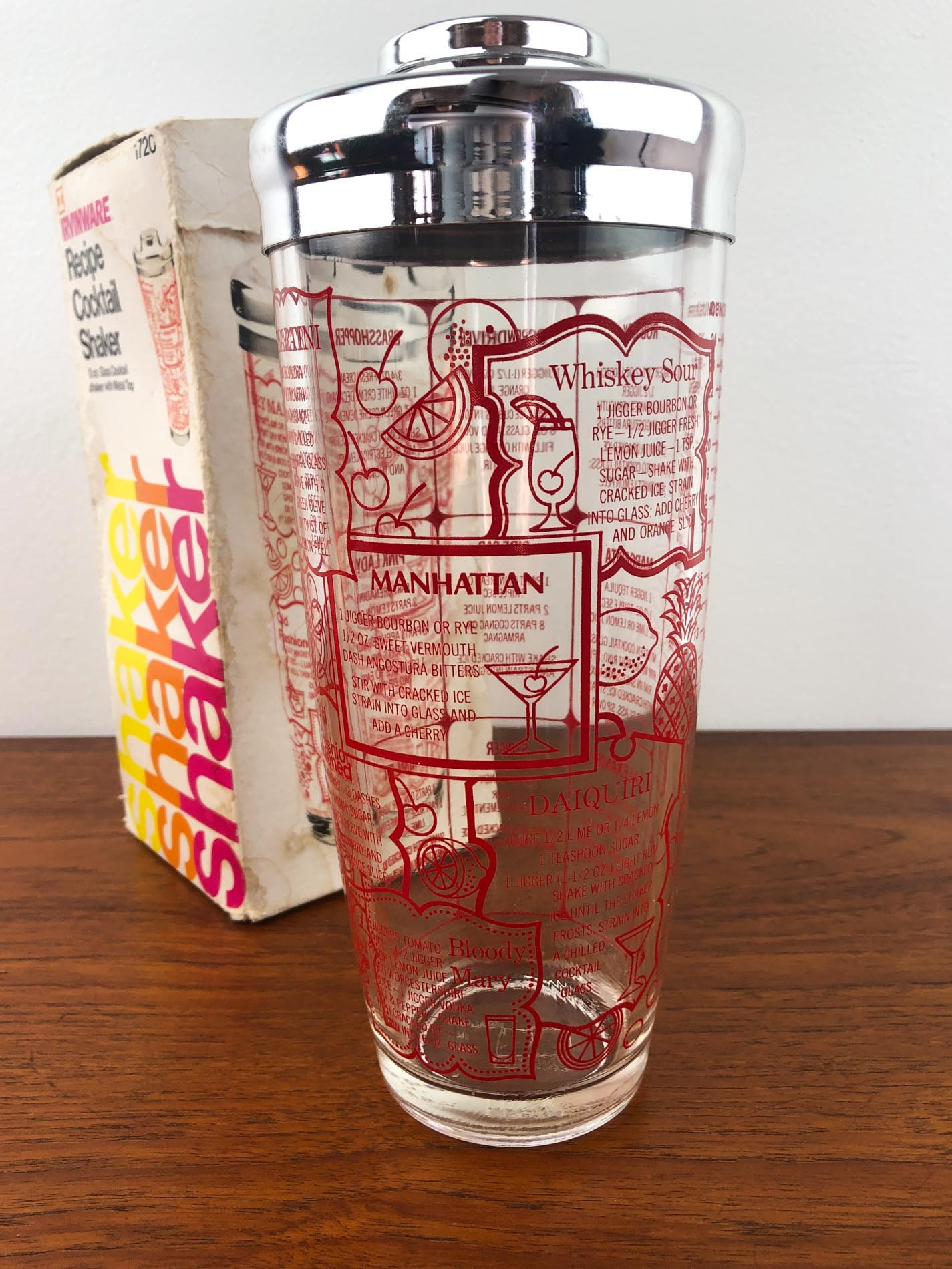 Irvinware Recipe Cocktail Shaker, Vintage Cocktail Shaker, Mid Century