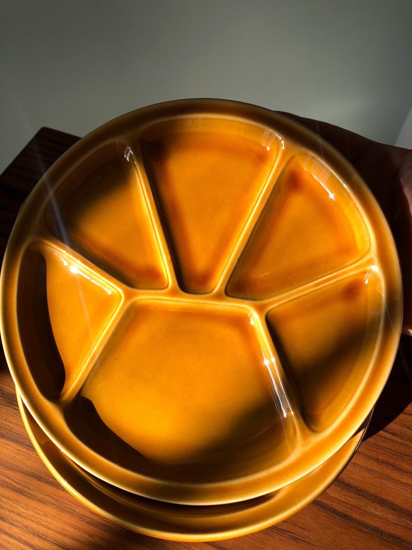 Gien Fondue Plates(SIX), Fondue Plates by Gien, Made in France, Vintage