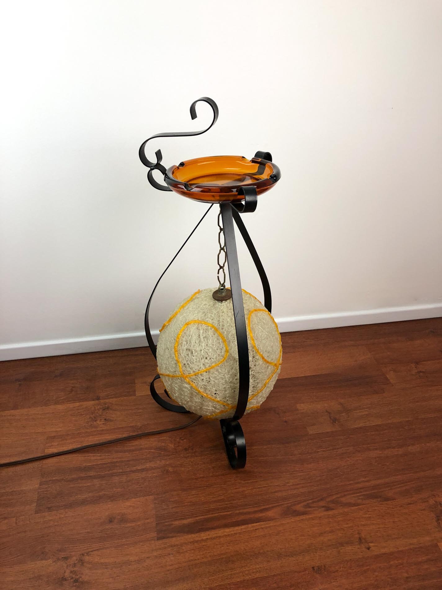 Vintage Standing Ashtray, Lucite Lamp Ashtray, Boho Ashtray Stand Lamp