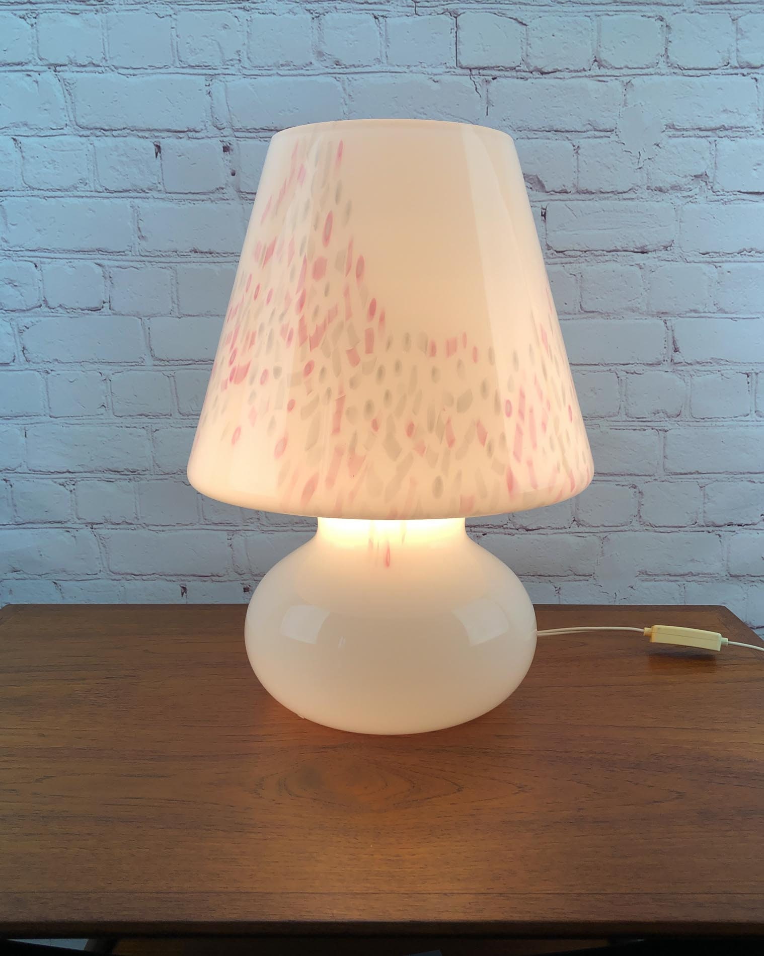 Murano Mushroom Lamp, Vetri Murano Mushroom Glass Lamp, Murano Confetti