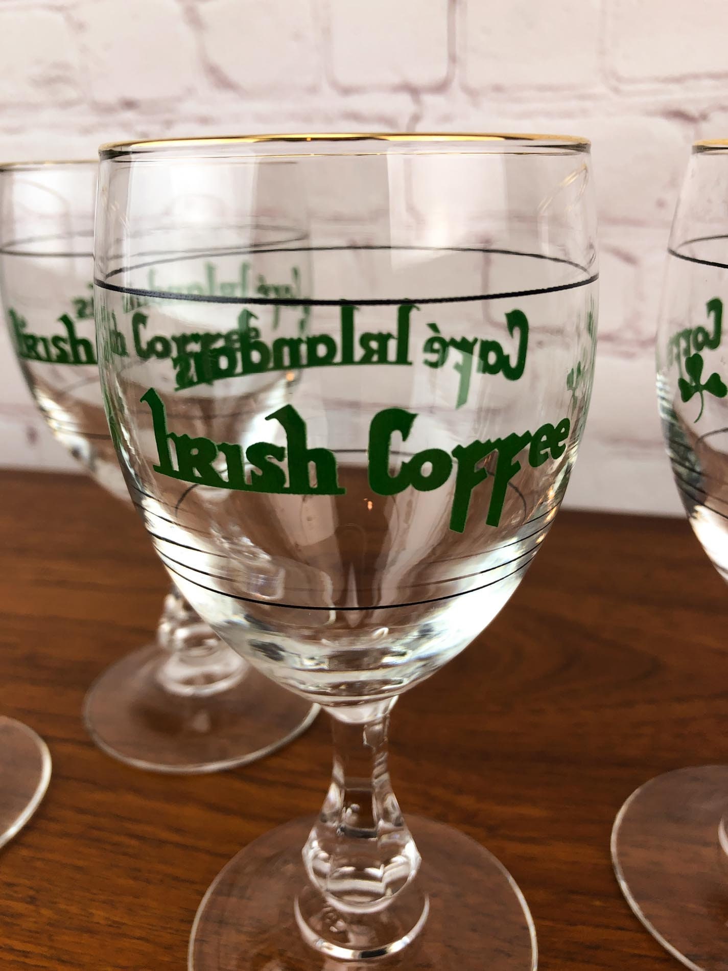 Vintage Irish Coffee Goblet Set(4), Irish Coffee Glasses, Cristal D