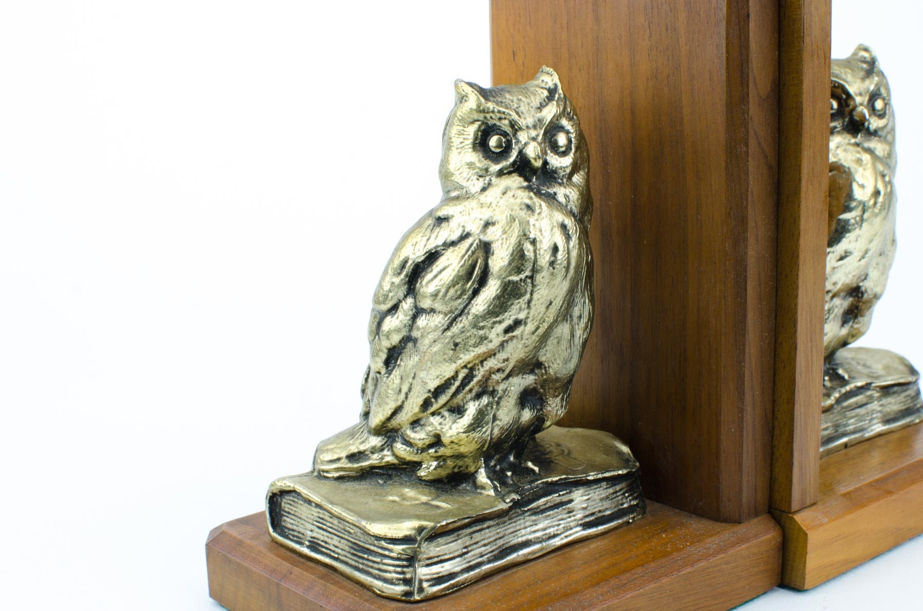 Brass Owl Bookends, Pair of Brass Owl Bookends