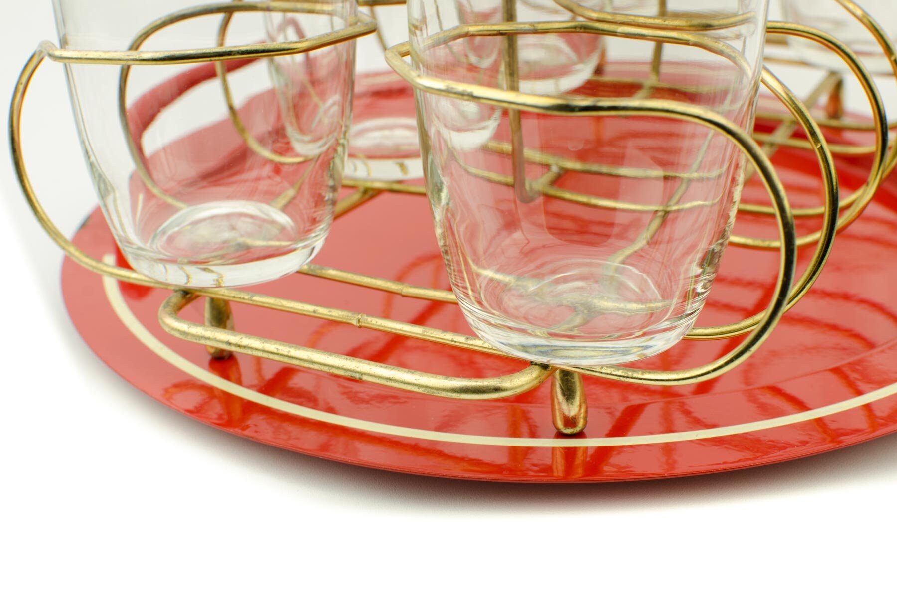 Vintage Silver Rimmed Tumblers, Vintage Drink Caddy, Silver Fade Tumblers