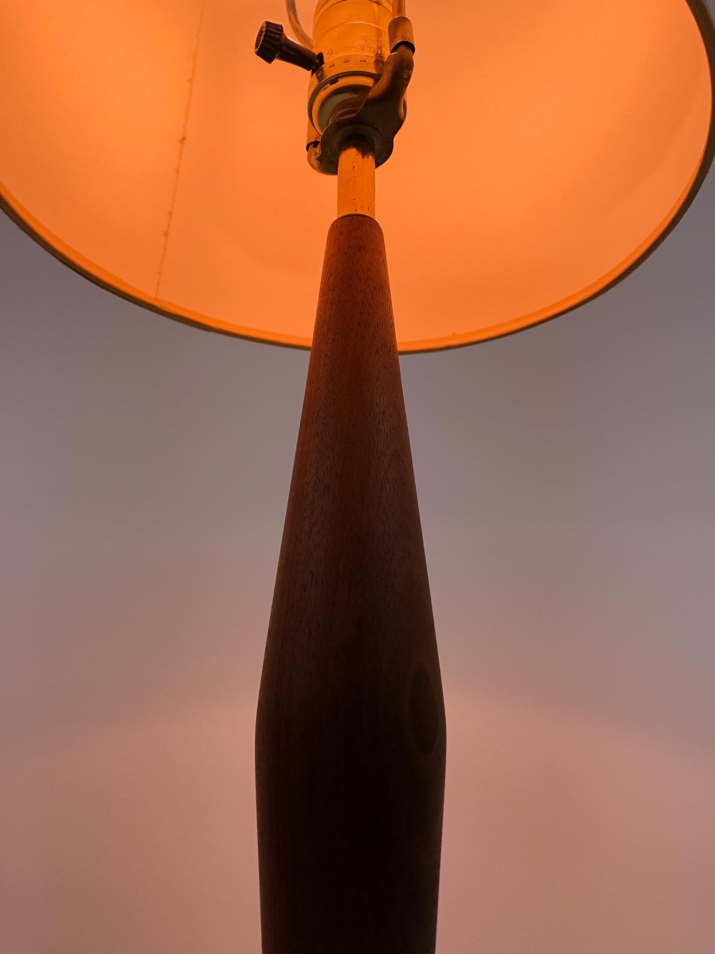 Teak Table Lamp, Mid Century Table Lamp, Teak Bedside Lamp