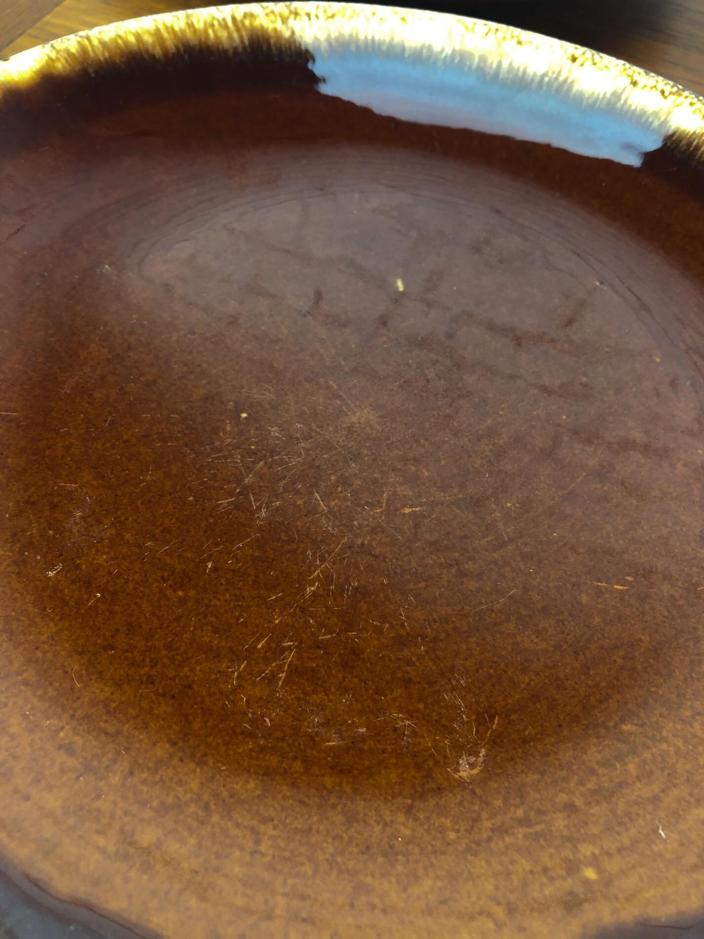 Hull Dinner Plates (6), Hull Brown Drip Oven Proof USA Dinner Plates