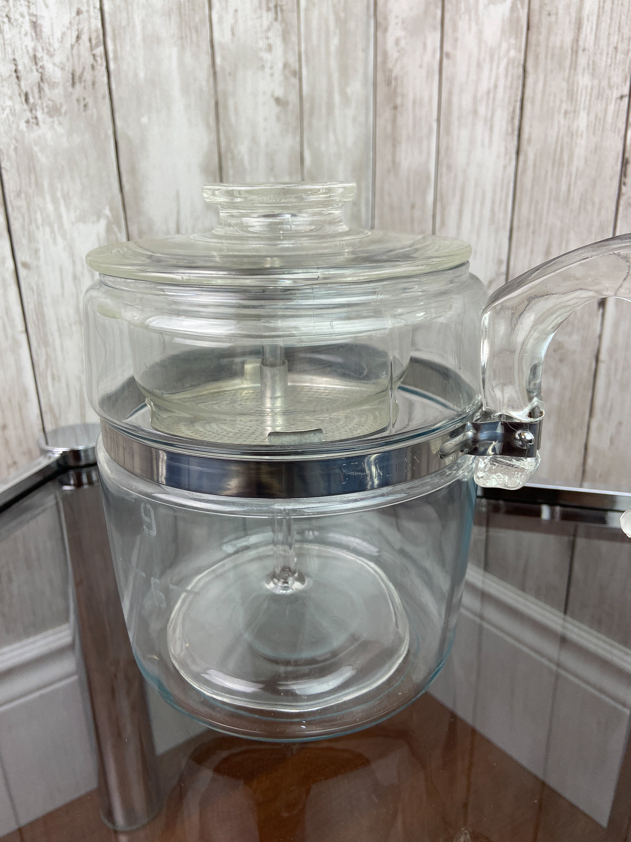 Pyrex 9 Cup Flameware Coffee Pot 7759 B 9 Cup Percolator