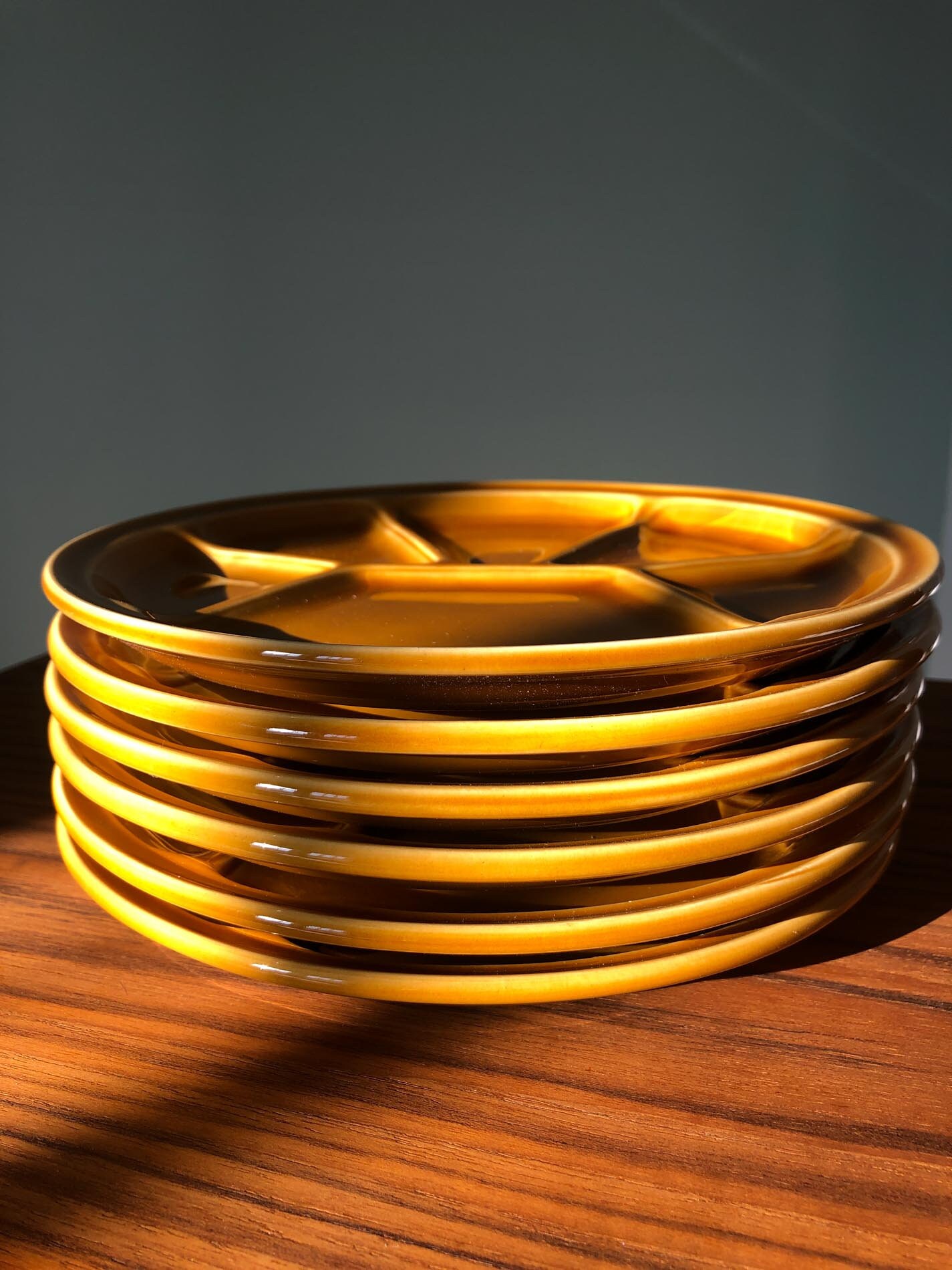 Gien Fondue Plates(SIX), Fondue Plates by Gien, Made in France, Vintage