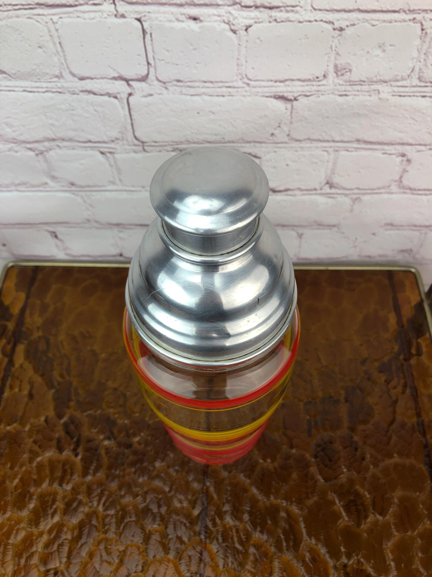 Cocktail Shaker Vintage, Striped Cocktail Shaker, Anchor Hocking