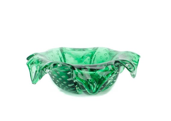 Erickson Glass, Sherbet Glass, Carl Erickson Controlled Bubble Glass, Hand Blown Crystal, Swedish Barware, Scandinavian Barware