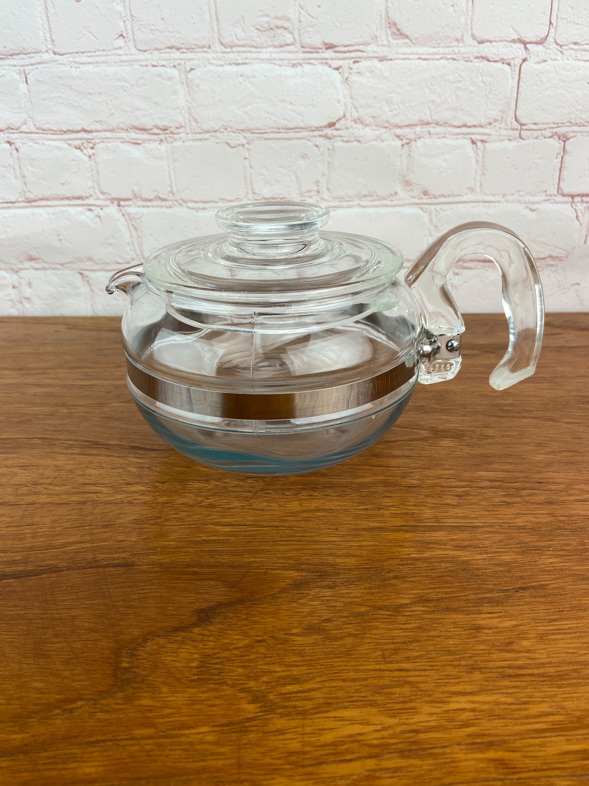 Pyrex Teapot, Clear Glass Flameware, Pyrex Flameware 8446 B
