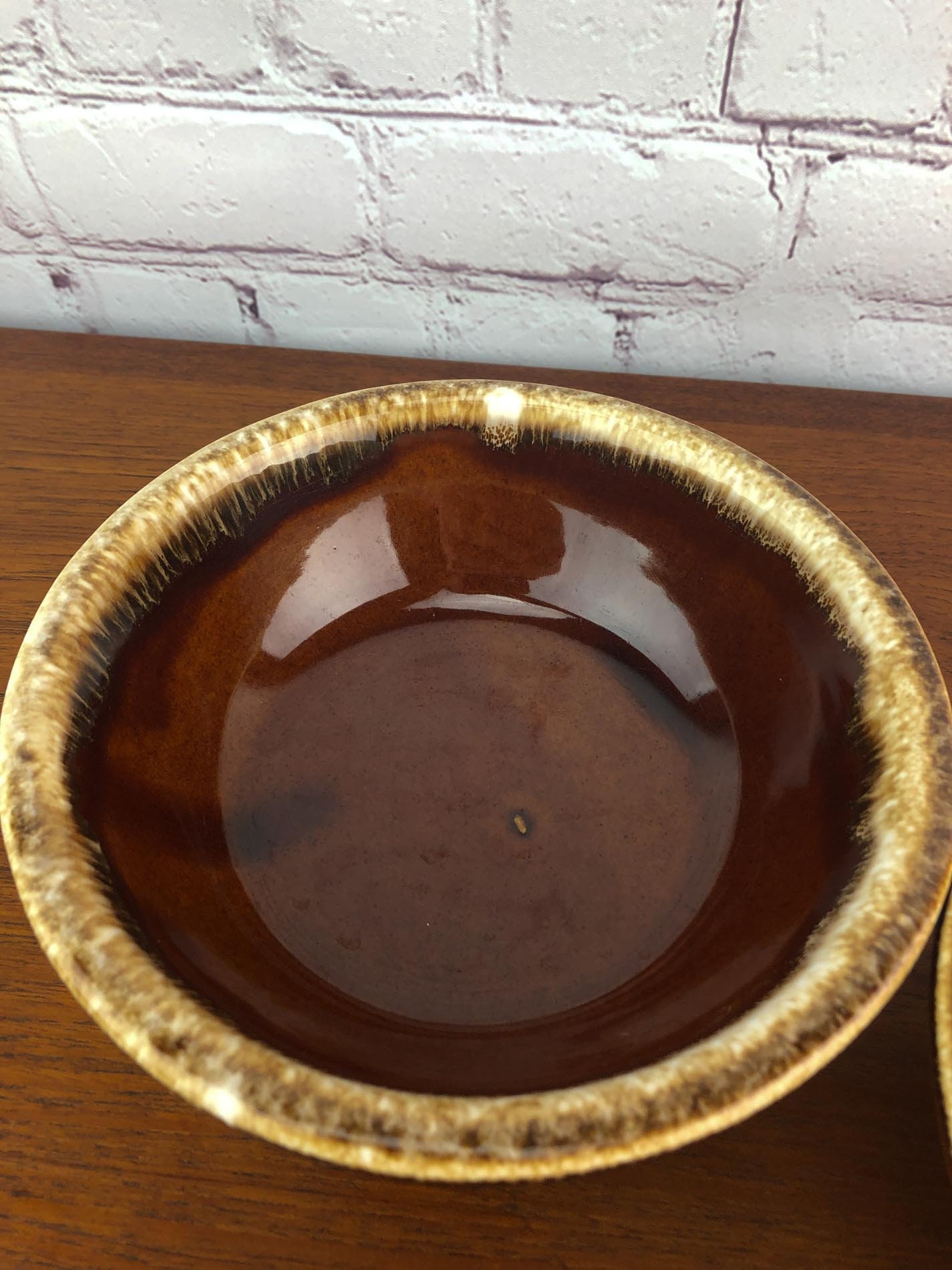Hull Cereal Bowls (2), Hull Brown Drip Oven Proof USA Bowls, Hull, Hull