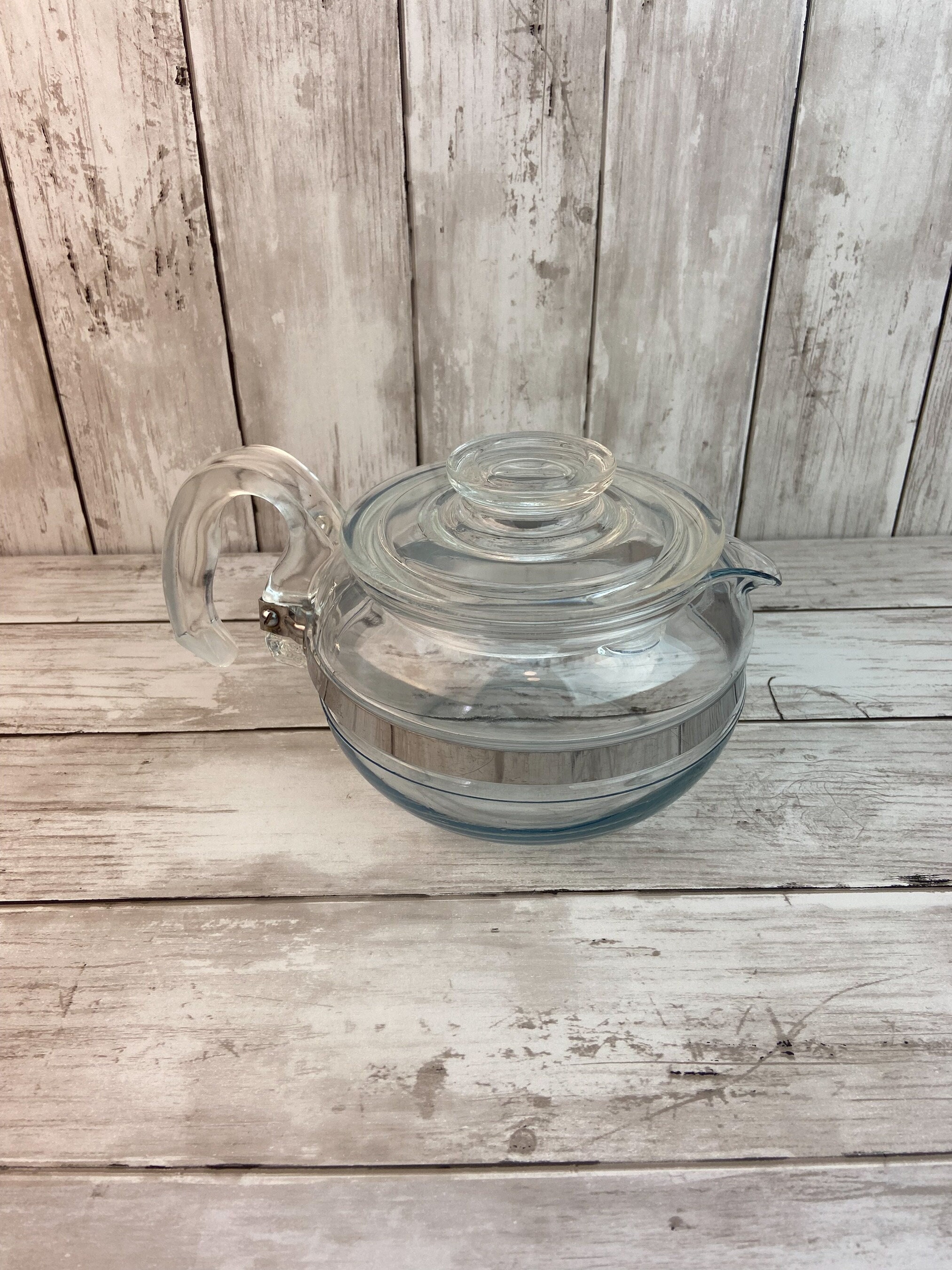 Pyrex Teapot Clear Glass Flameware Pyrex Flameware 8446 B