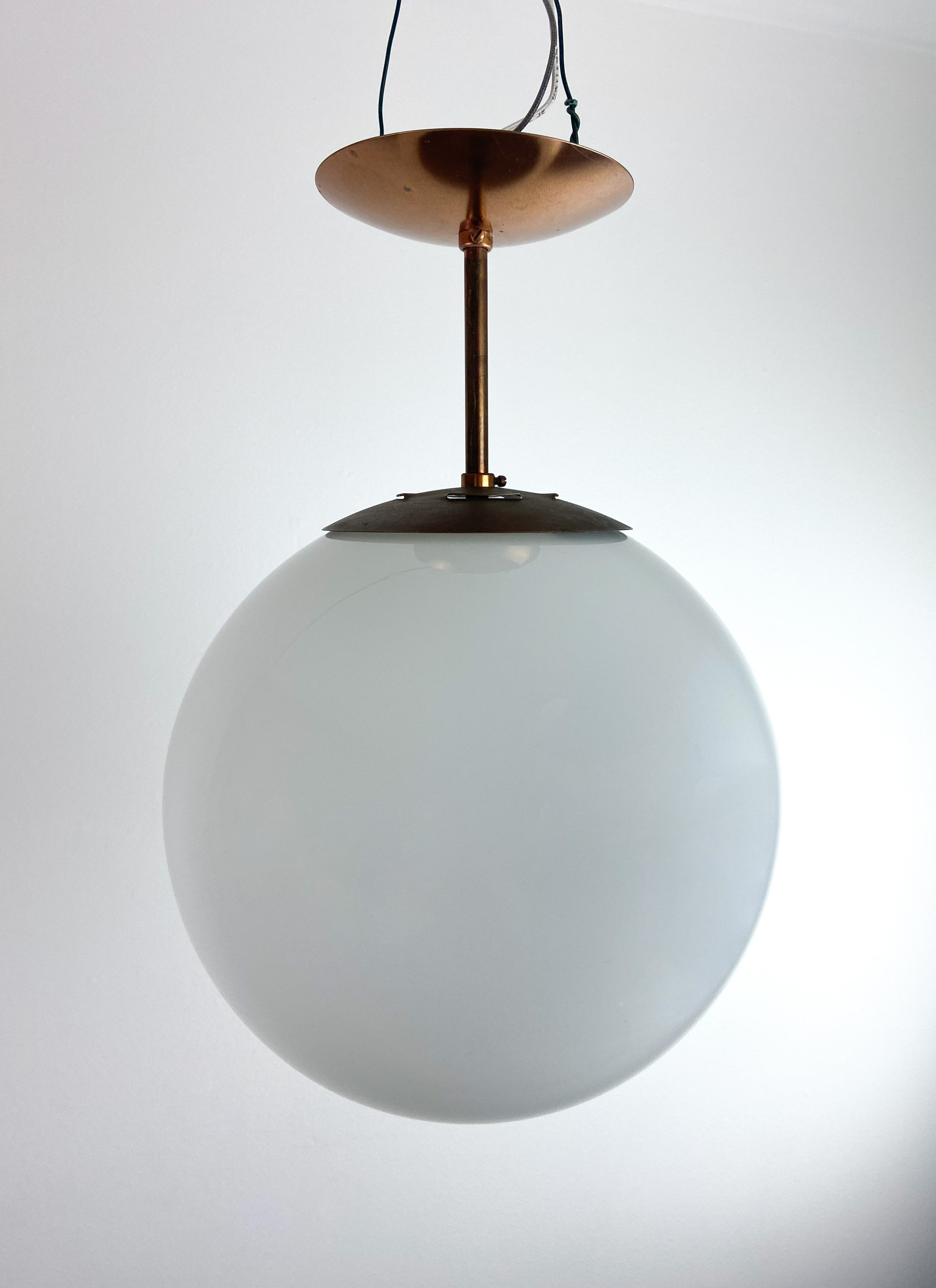 Mid Century Light Fixture. MCM Post Modern Ceiling Pendant Globe Light Fixture, MCM Globe Fixture