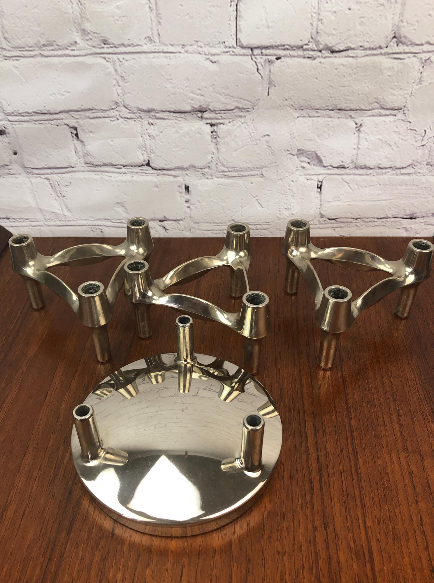 Mid Century Candle Holder, BMF Candle Holder, Vintage BMF Stacking Candle Holders, Caesar Stoffi