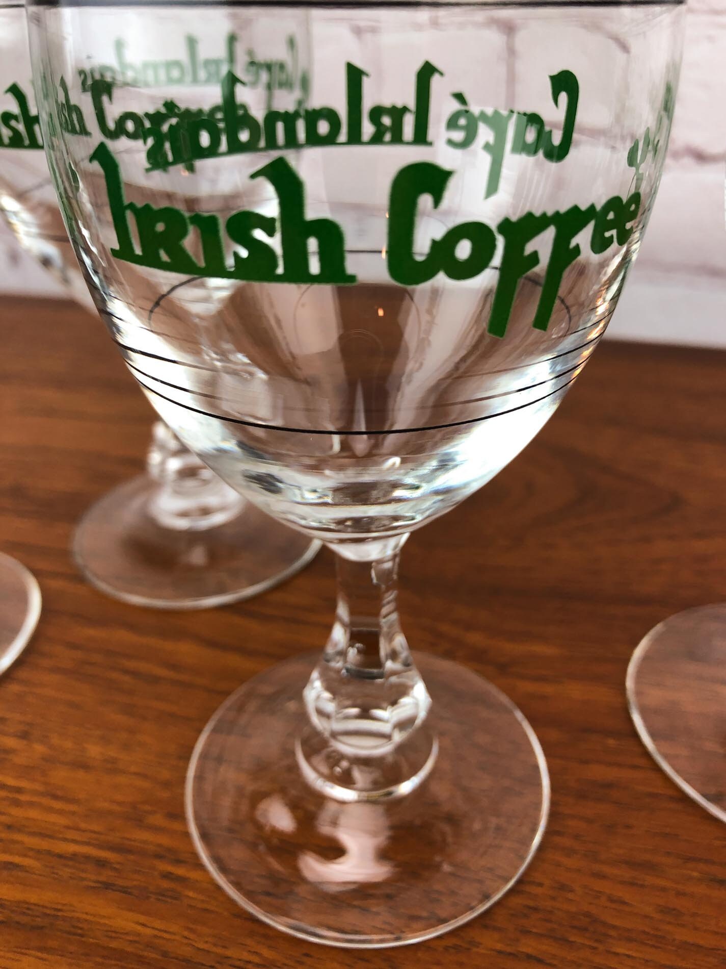 Vintage Irish Coffee Goblet Set(4), Irish Coffee Glasses, Cristal D