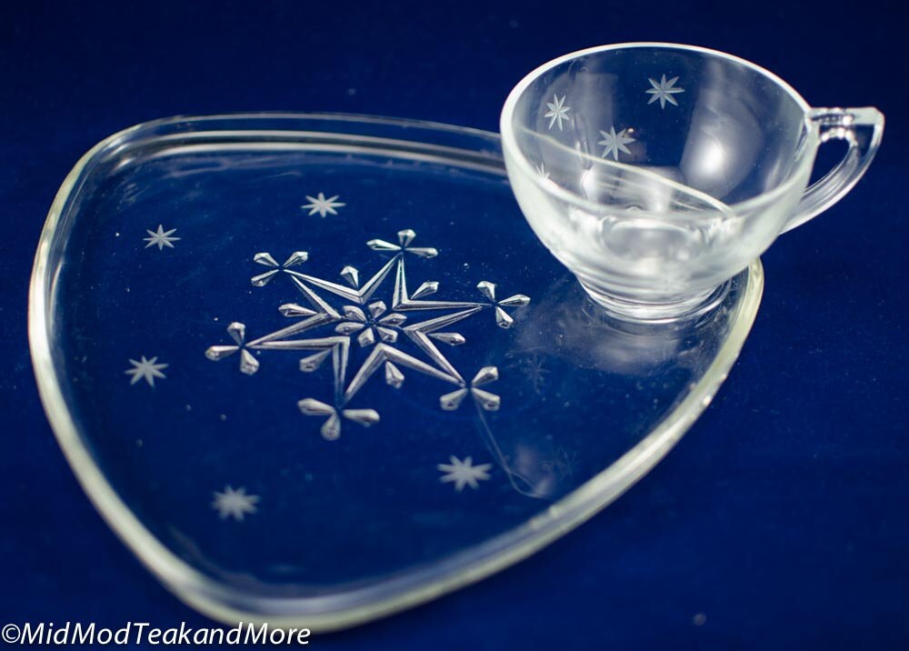 Mid Century Modern Glassware, Starburst/Snowflake/Atomic Age, Glass